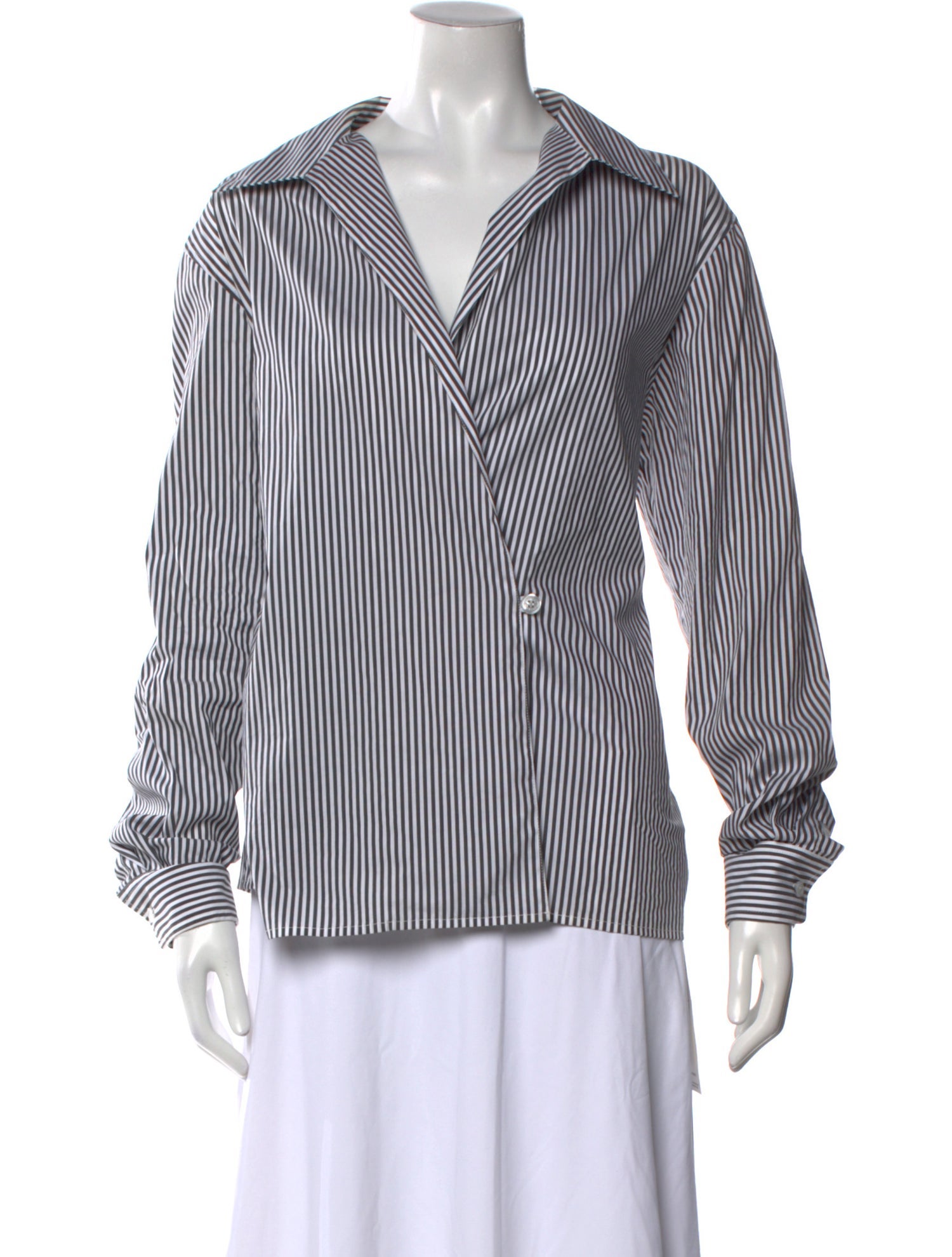 Opening Ceremony Striped V-Neck Button-Up Top