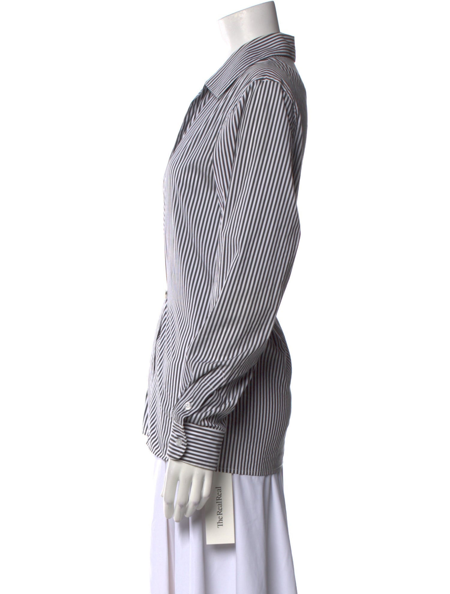 Opening Ceremony Striped V-Neck Button-Up Top