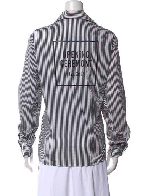 Opening Ceremony Striped V-Neck Button-Up Top