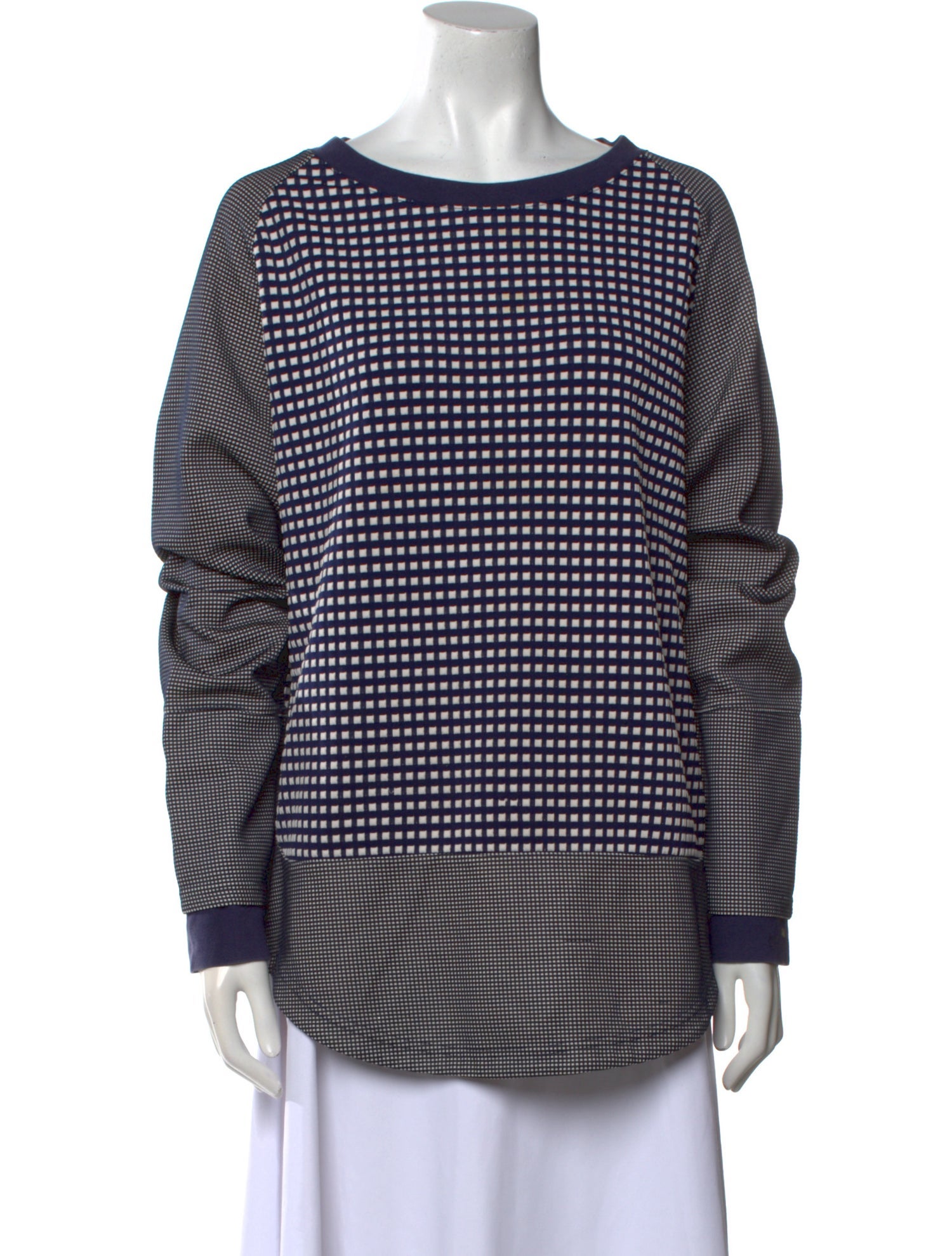 Opening Ceremony Plaid Print Bateau Neckline Sweater