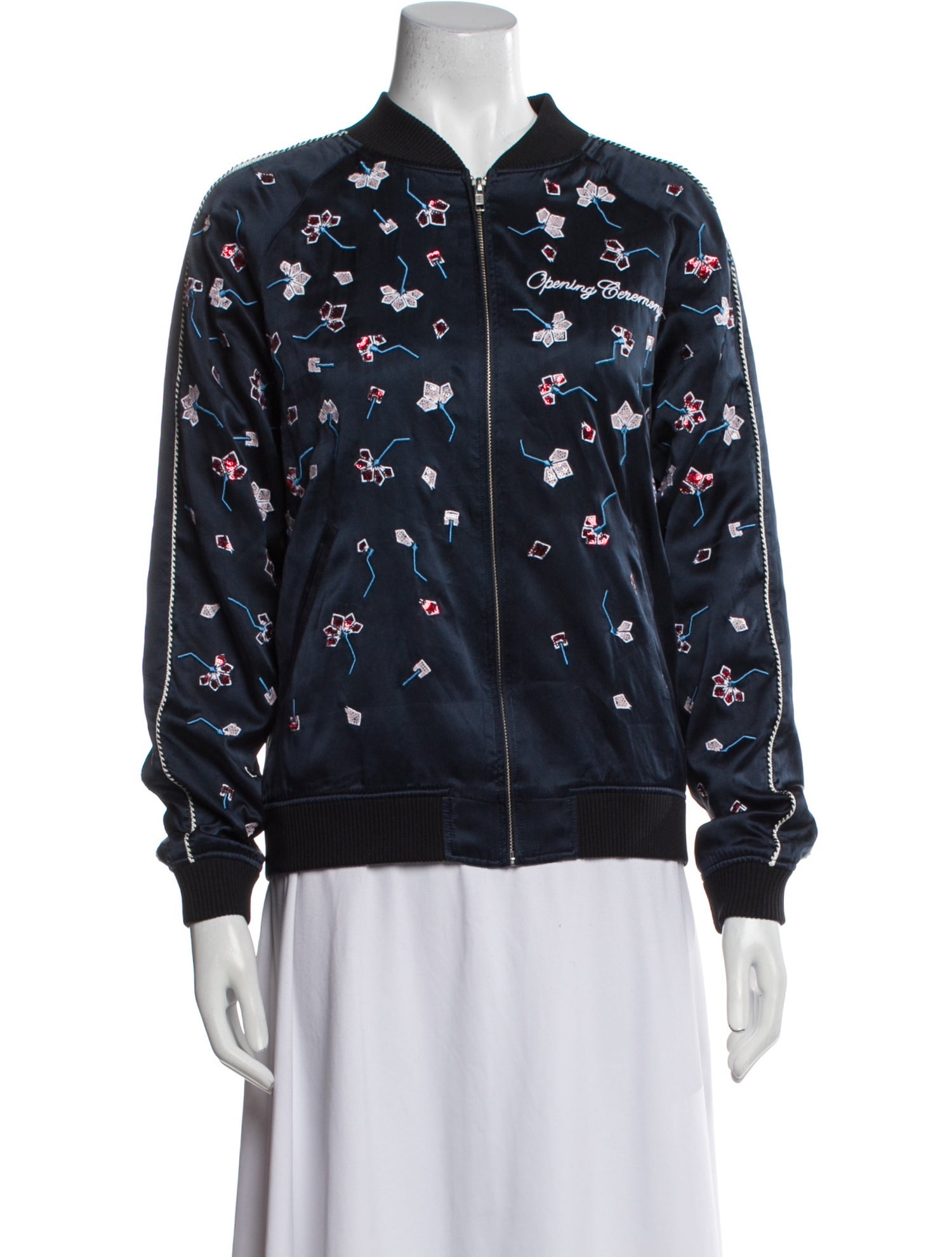 Opening Ceremony Silk Printed Bomber Jacket