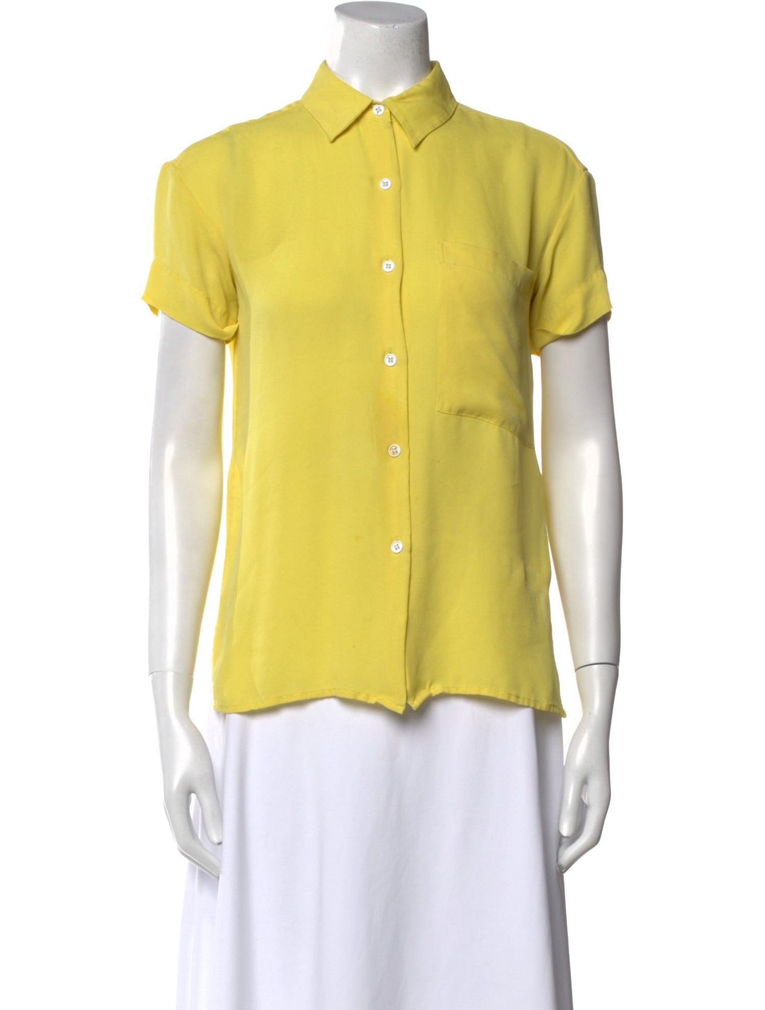 Opening Ceremony Silk Short Sleeve Button-Up Top