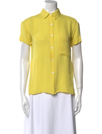 Opening Ceremony Silk Short Sleeve Button-Up Top