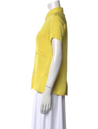 Opening Ceremony Silk Short Sleeve Button-Up Top