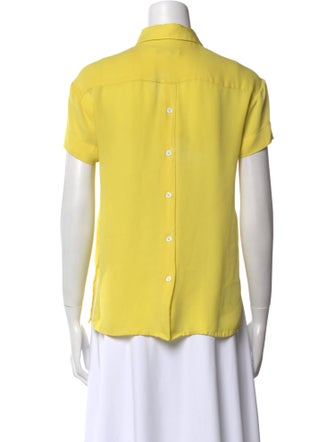 Opening Ceremony Silk Short Sleeve Button-Up Top
