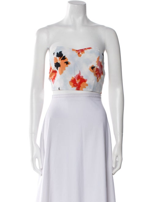 Opening Ceremony Floral Print Strapless Crop Top