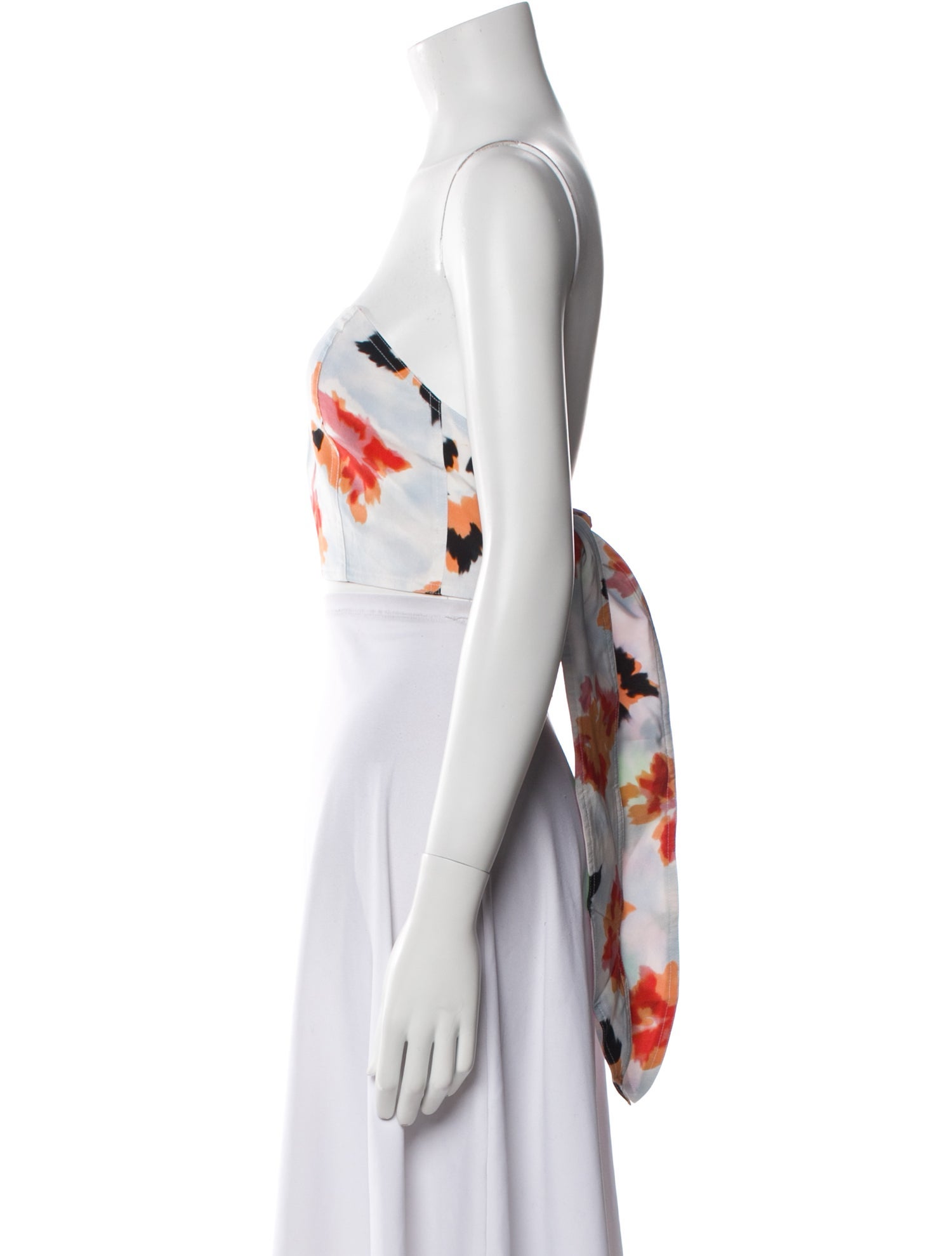 Opening Ceremony Floral Print Strapless Crop Top