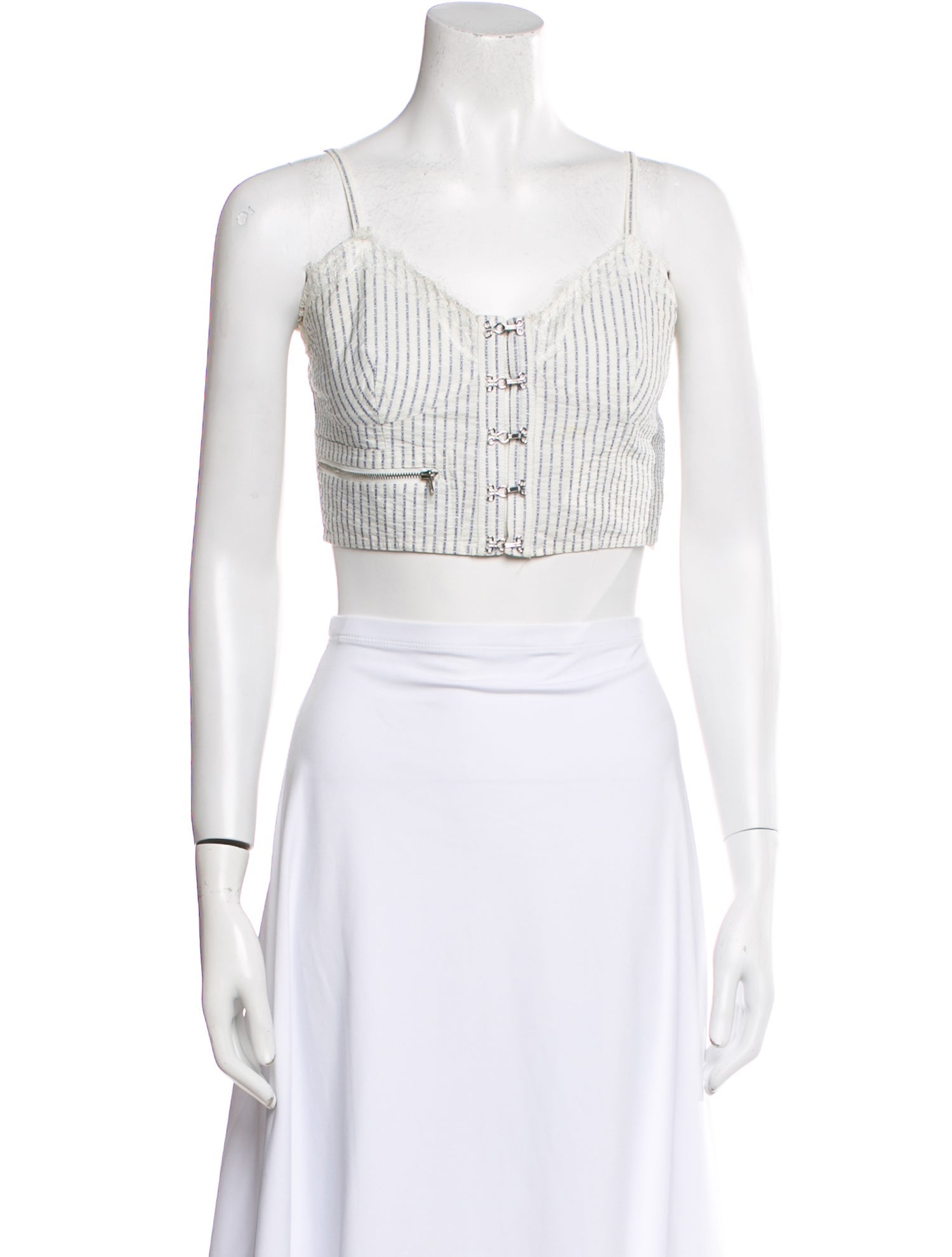 Opening Ceremony Striped V-Neck Crop Top