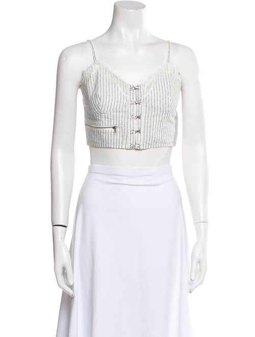 Opening Ceremony Striped V-Neck Crop Top