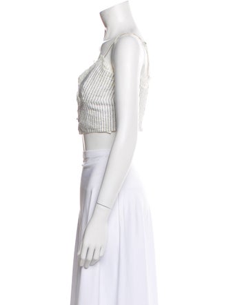 Opening Ceremony Striped V-Neck Crop Top