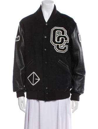 Opening Ceremony Wool Graphic Print Bomber Jacket