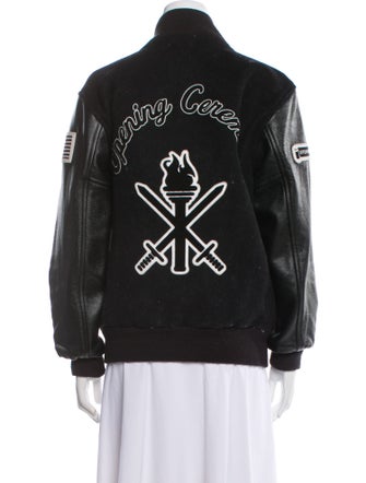 Opening Ceremony Wool Graphic Print Bomber Jacket