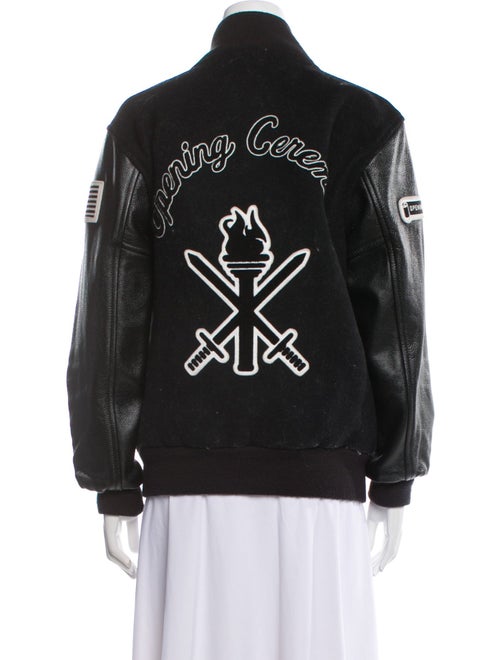Opening Ceremony Wool Graphic Print Bomber Jacket