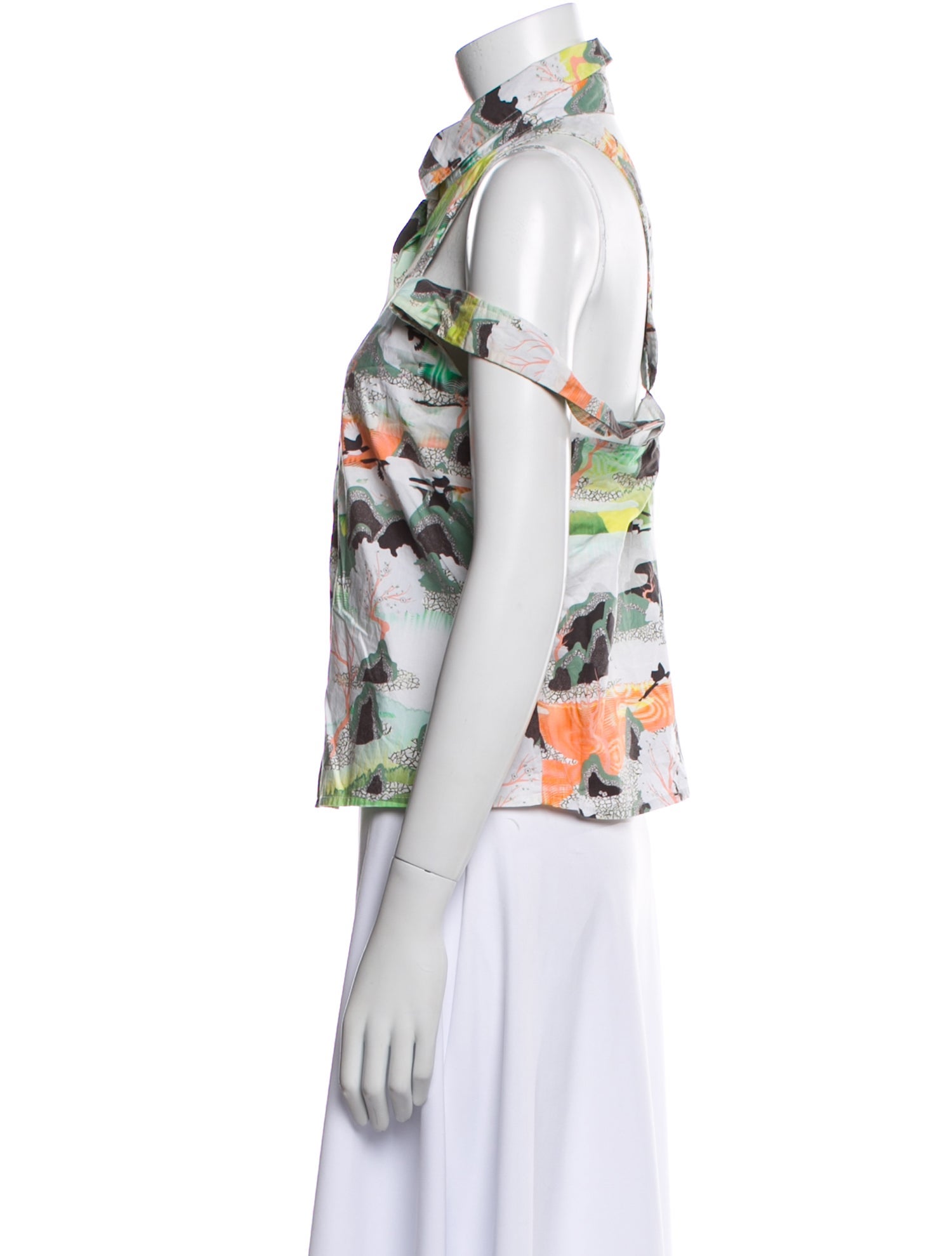 Opening Ceremony Printed Short Sleeve Button-Up Top