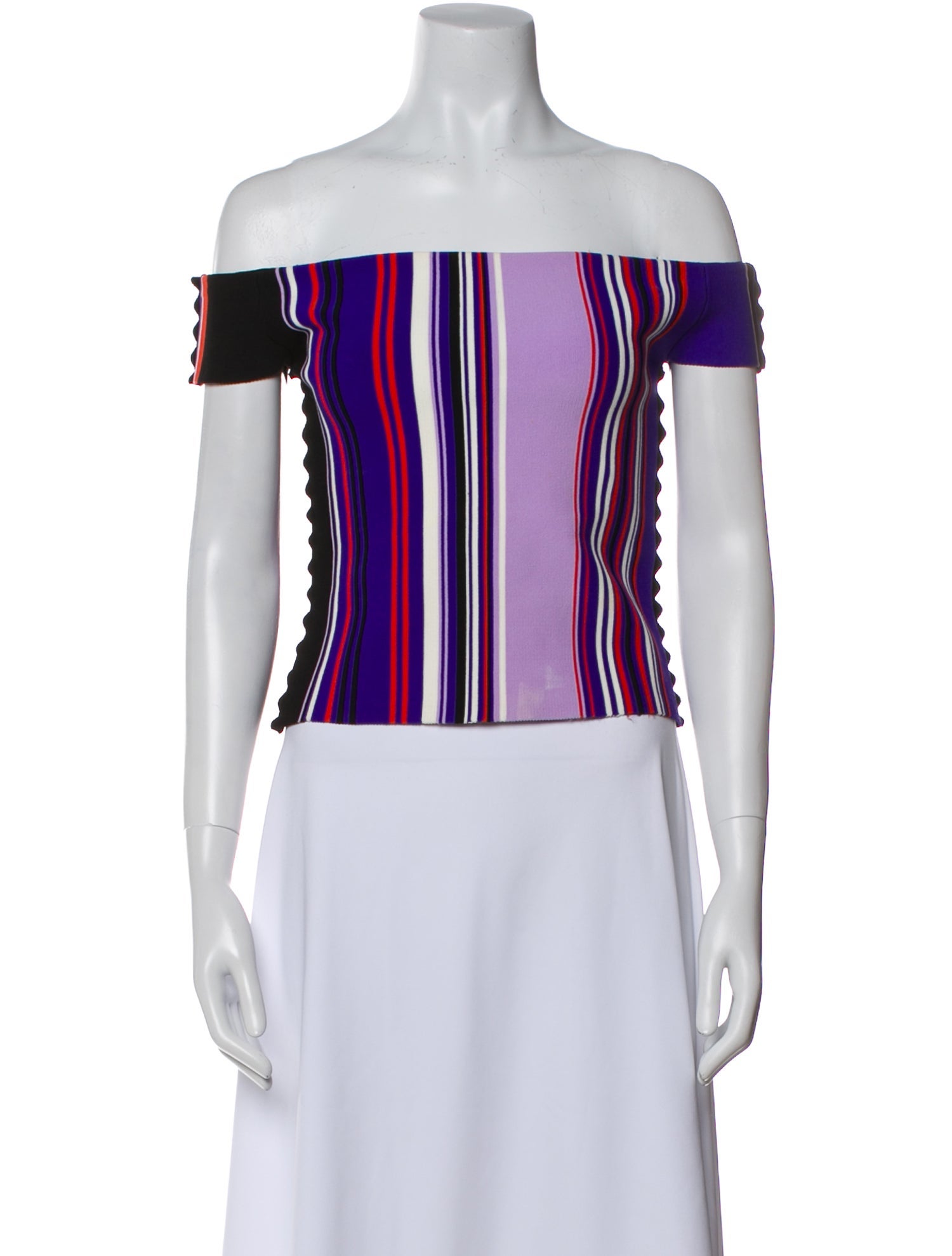 Opening Ceremony Striped Off-The-Shoulder Crop Top