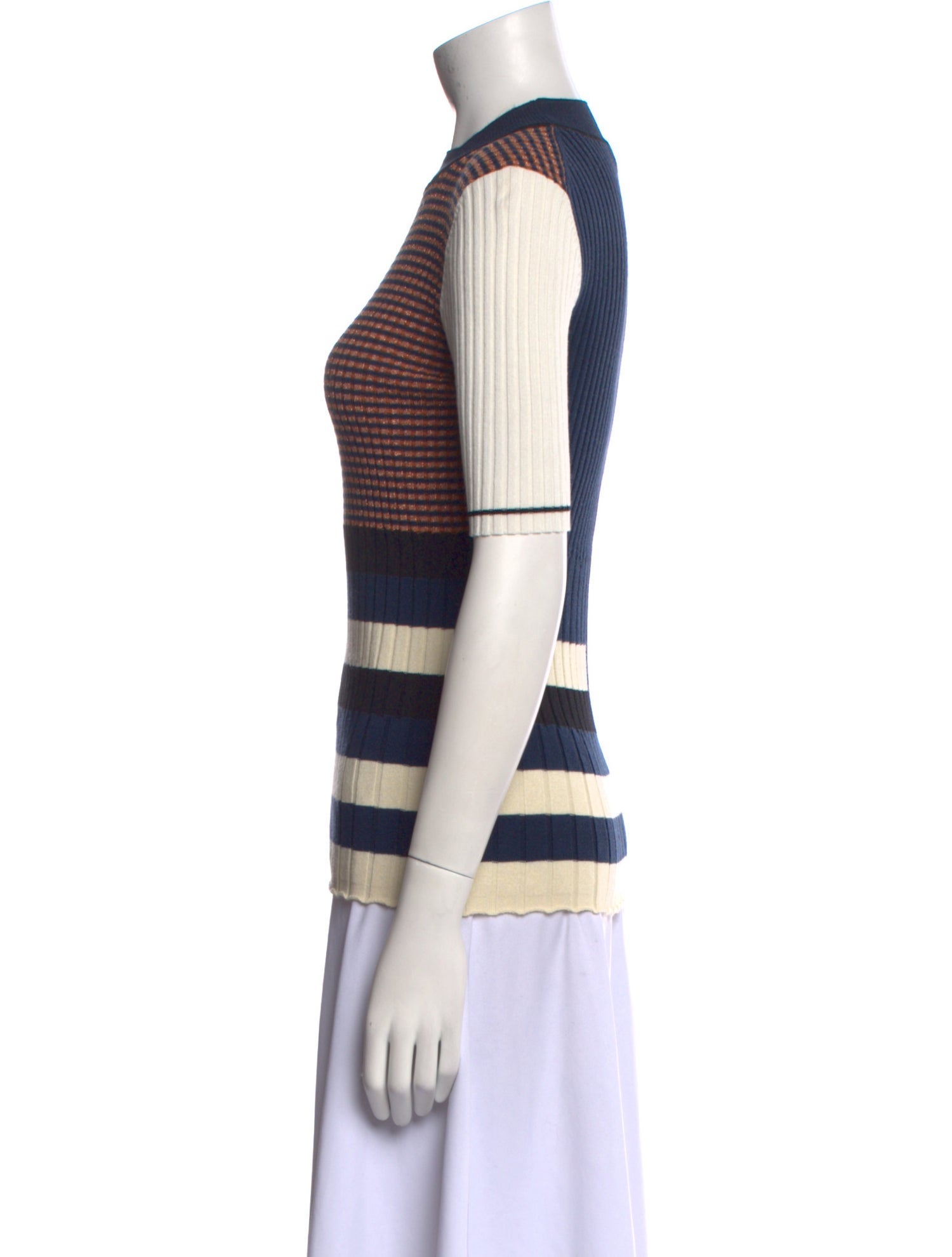 Opening Ceremony Striped Mock Neck Top