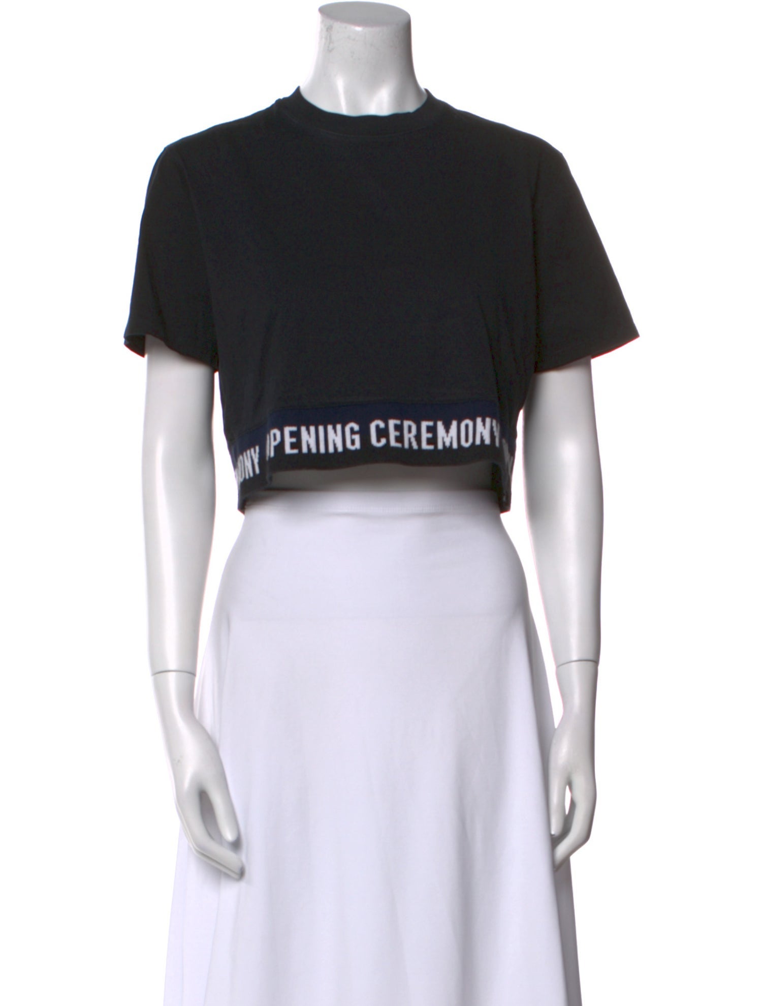 Opening Ceremony Crew Neck Short Sleeve Crop Top