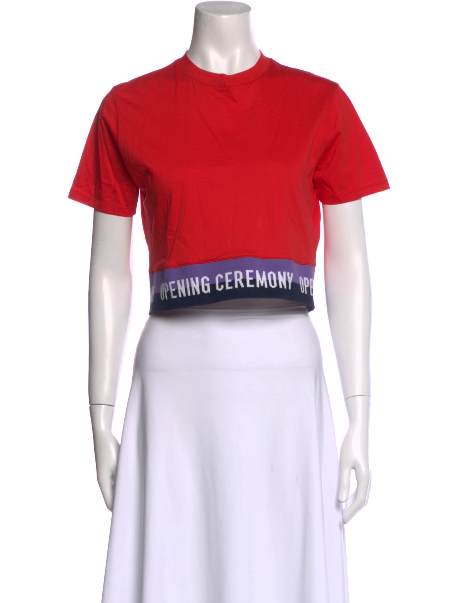 Opening Ceremony Crew Neck Short Sleeve Crop Top
