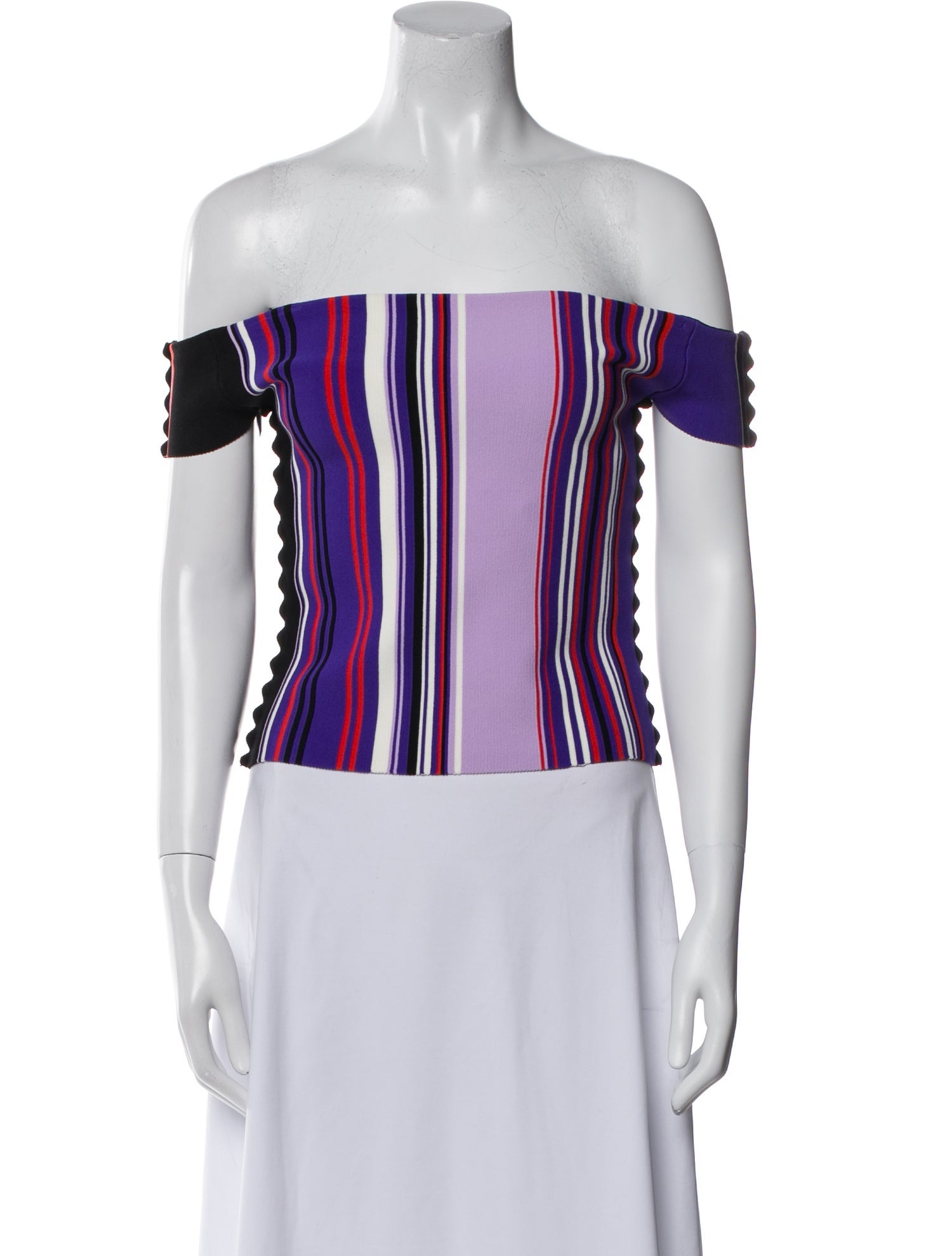 Opening Ceremony Striped Off-The-Shoulder Crop Top