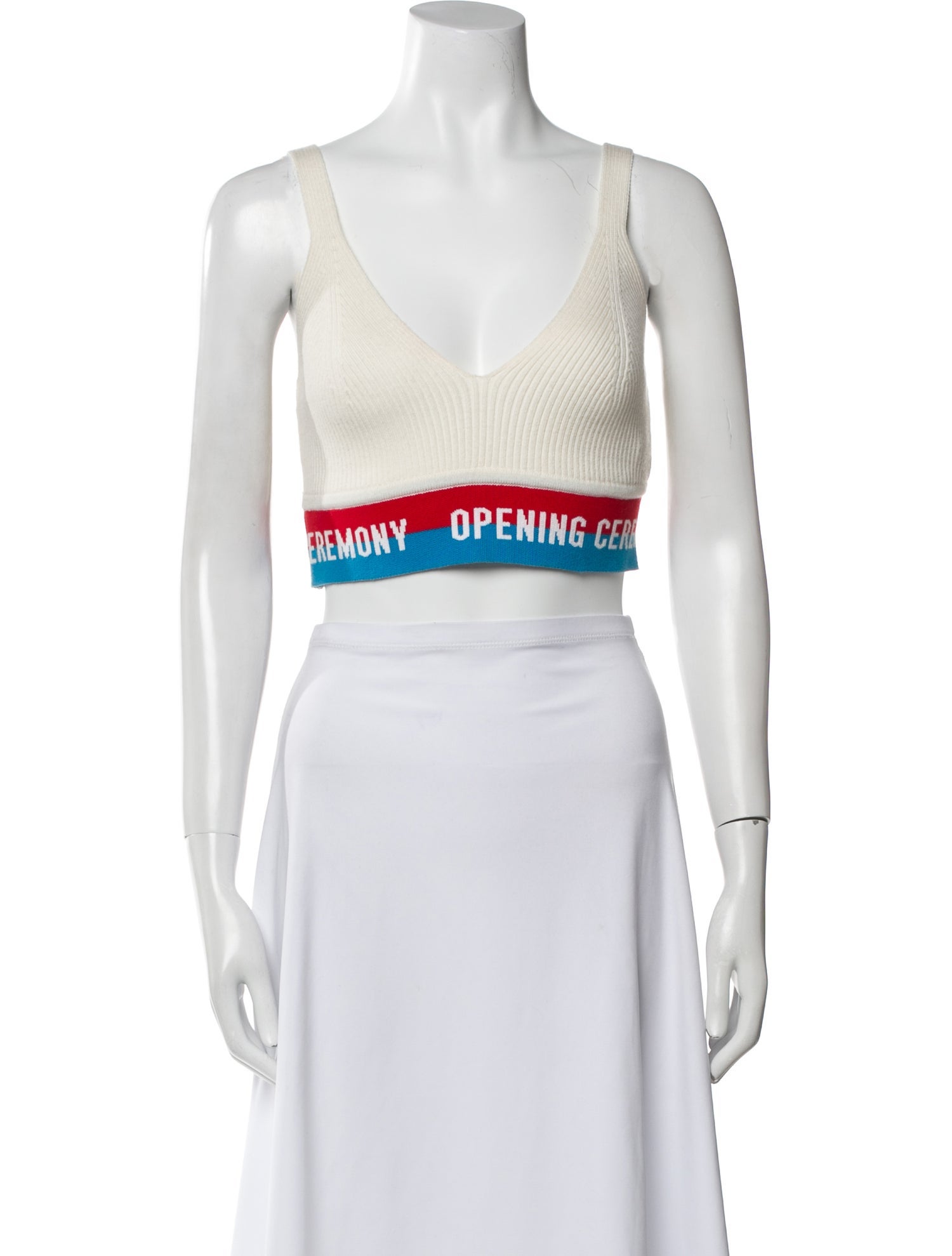 Opening Ceremony Graphic Print V-Neck Crop Top w/ Tags
