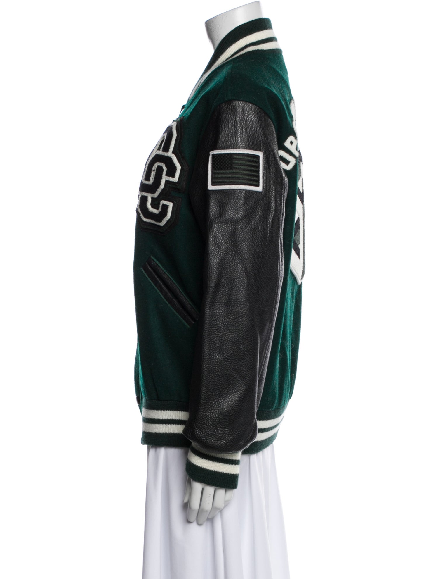 Opening Ceremony Wool Graphic Print Bomber Jacket