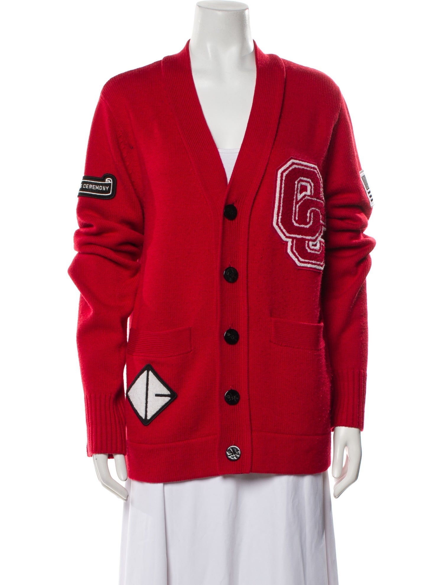 Opening Ceremony Printed V-Neck Sweater