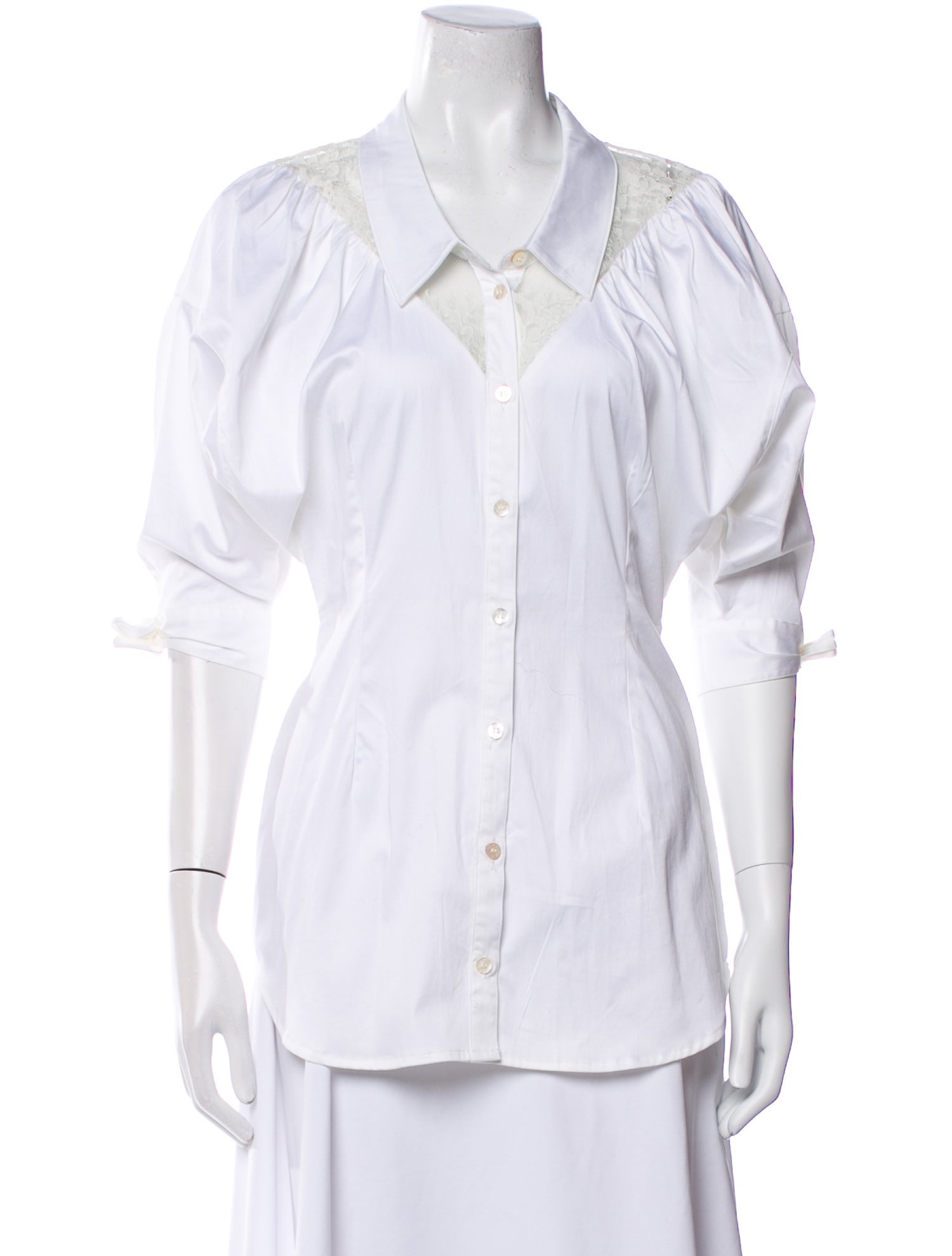 Opening Ceremony Three-Quarter Sleeve Button-Up Top