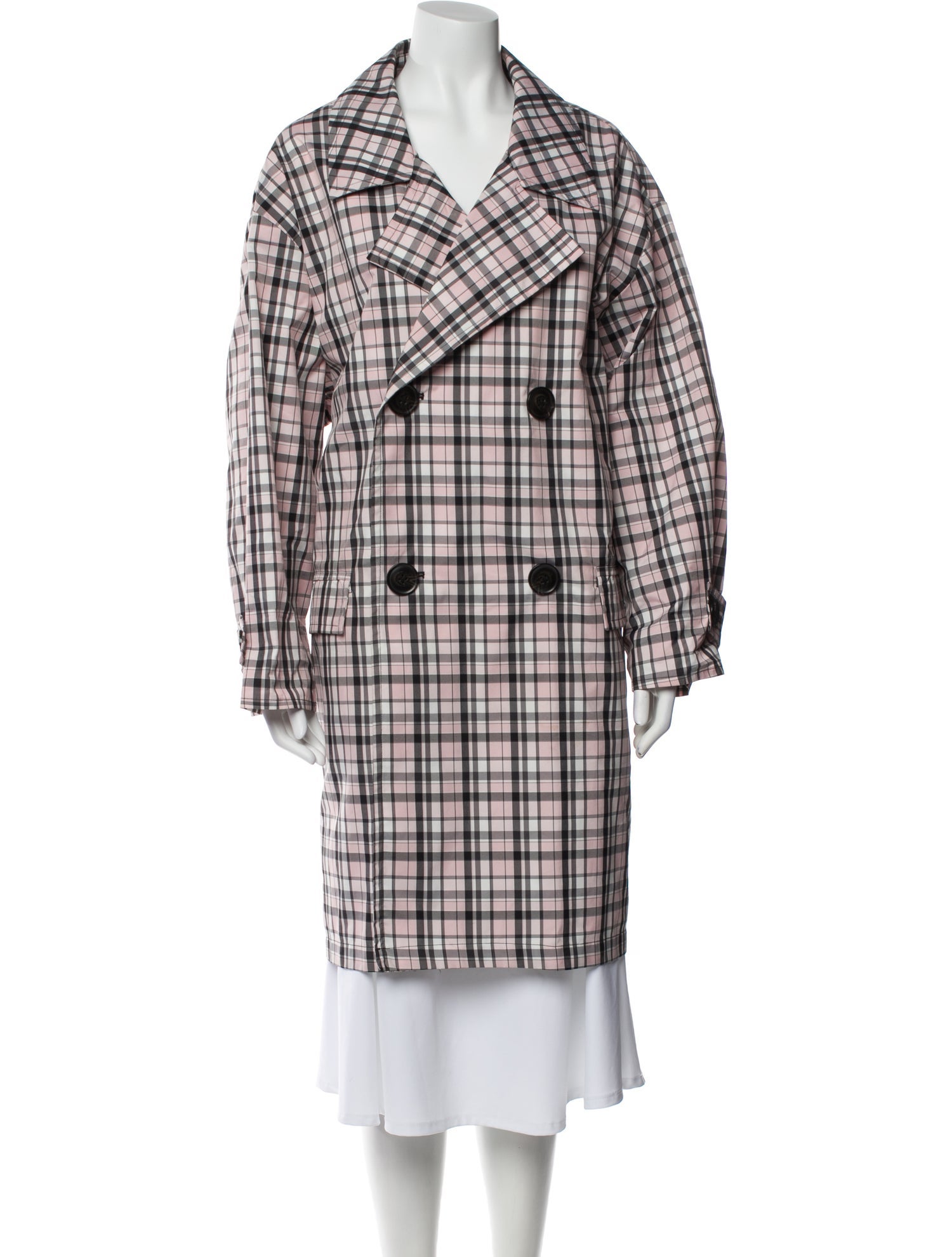 Opening Ceremony Plaid Print Trench Coat