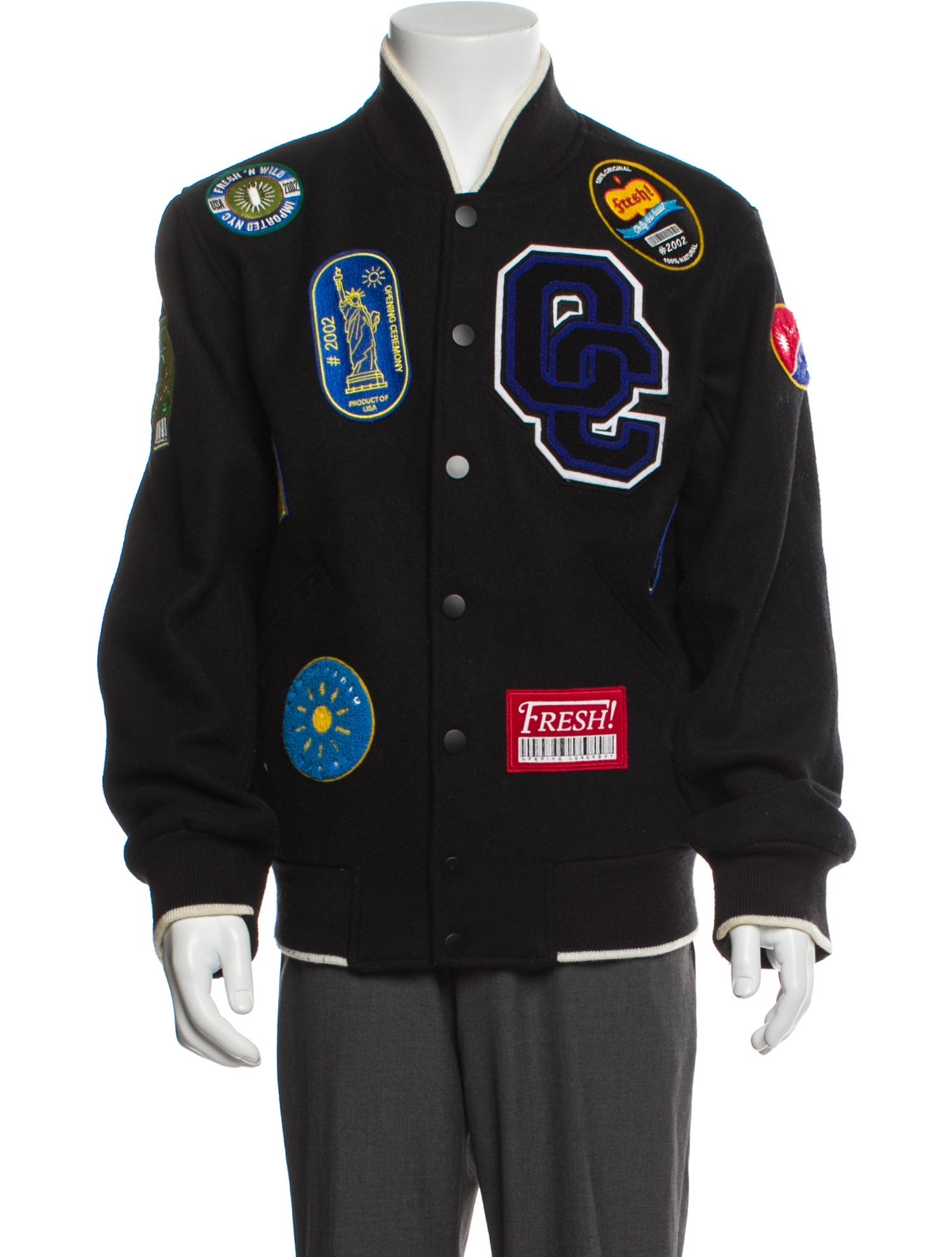 Opening Ceremony Wool Graphic Print Varsity Jacket