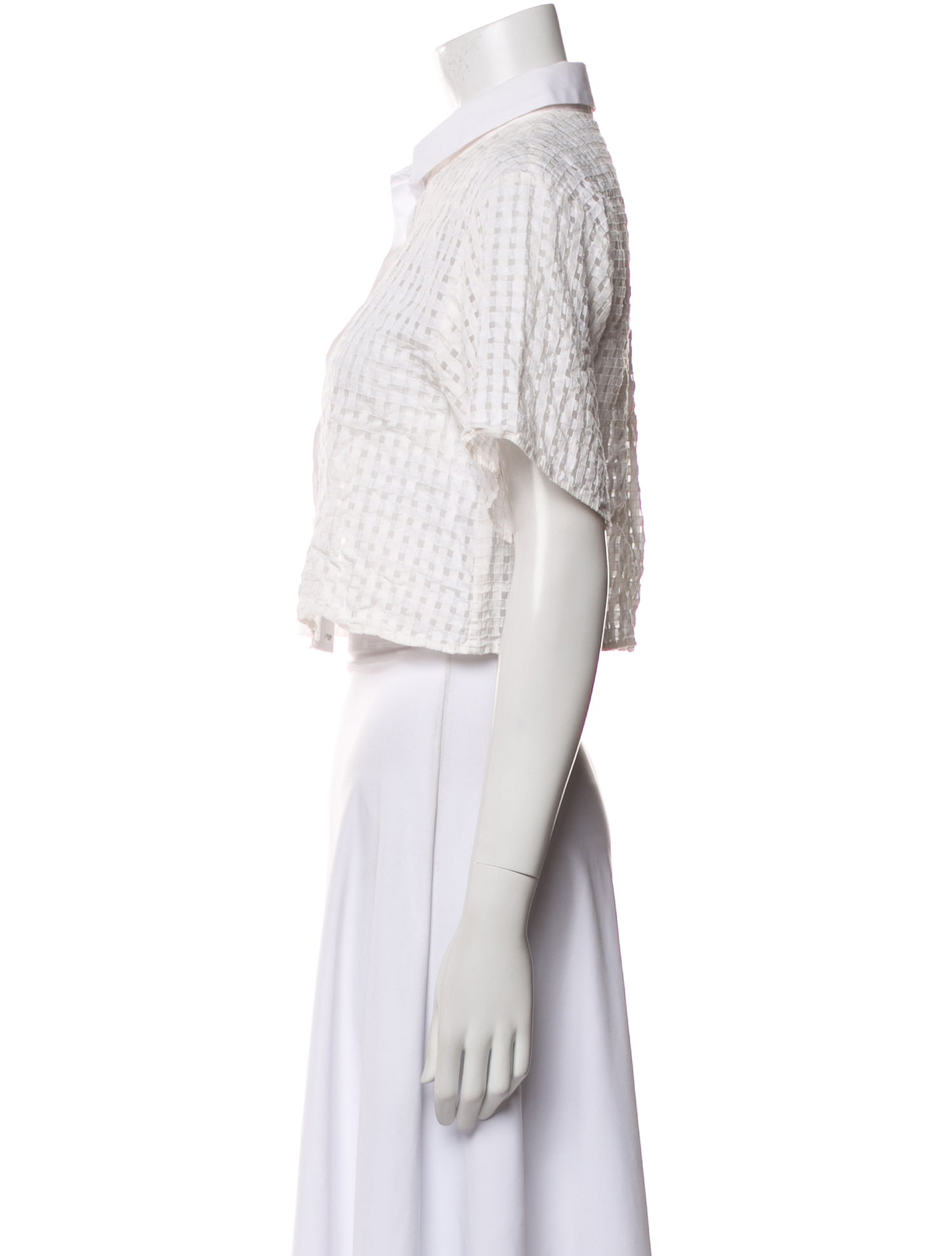 Opening Ceremony Plaid Print Short Sleeve Crop Top