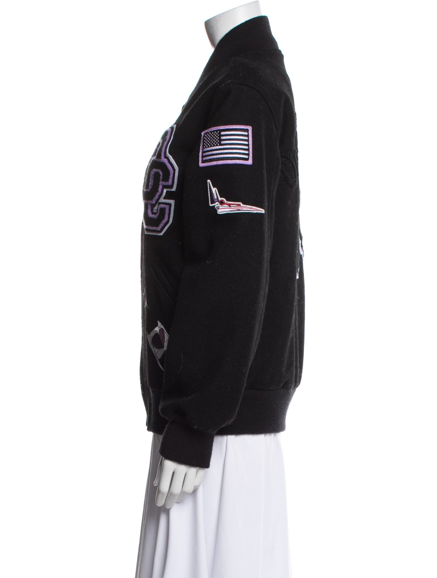 Opening Ceremony Wool Graphic Print Bomber Jacket