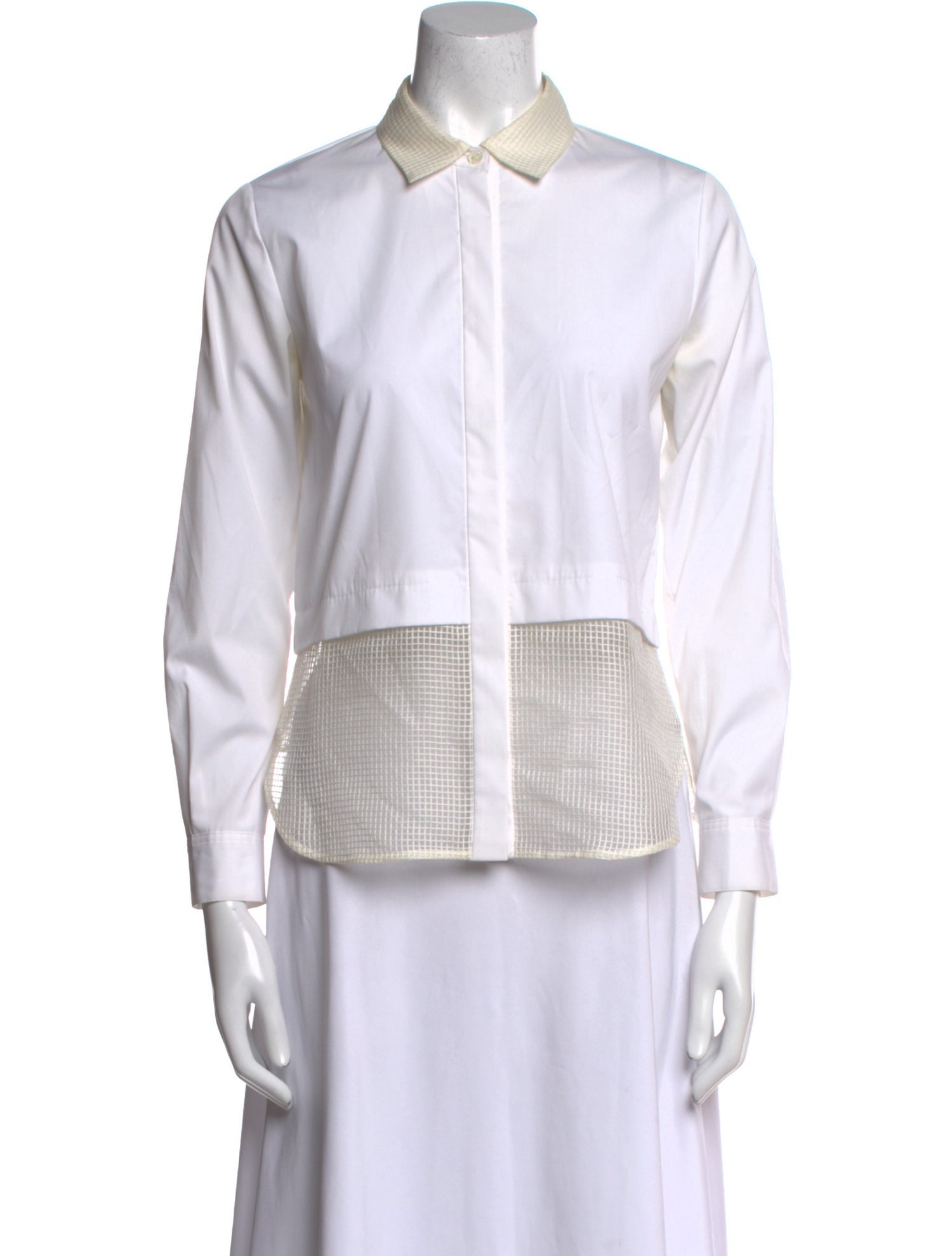 Opening Ceremony Three-Quarter Sleeve Button-Up Top