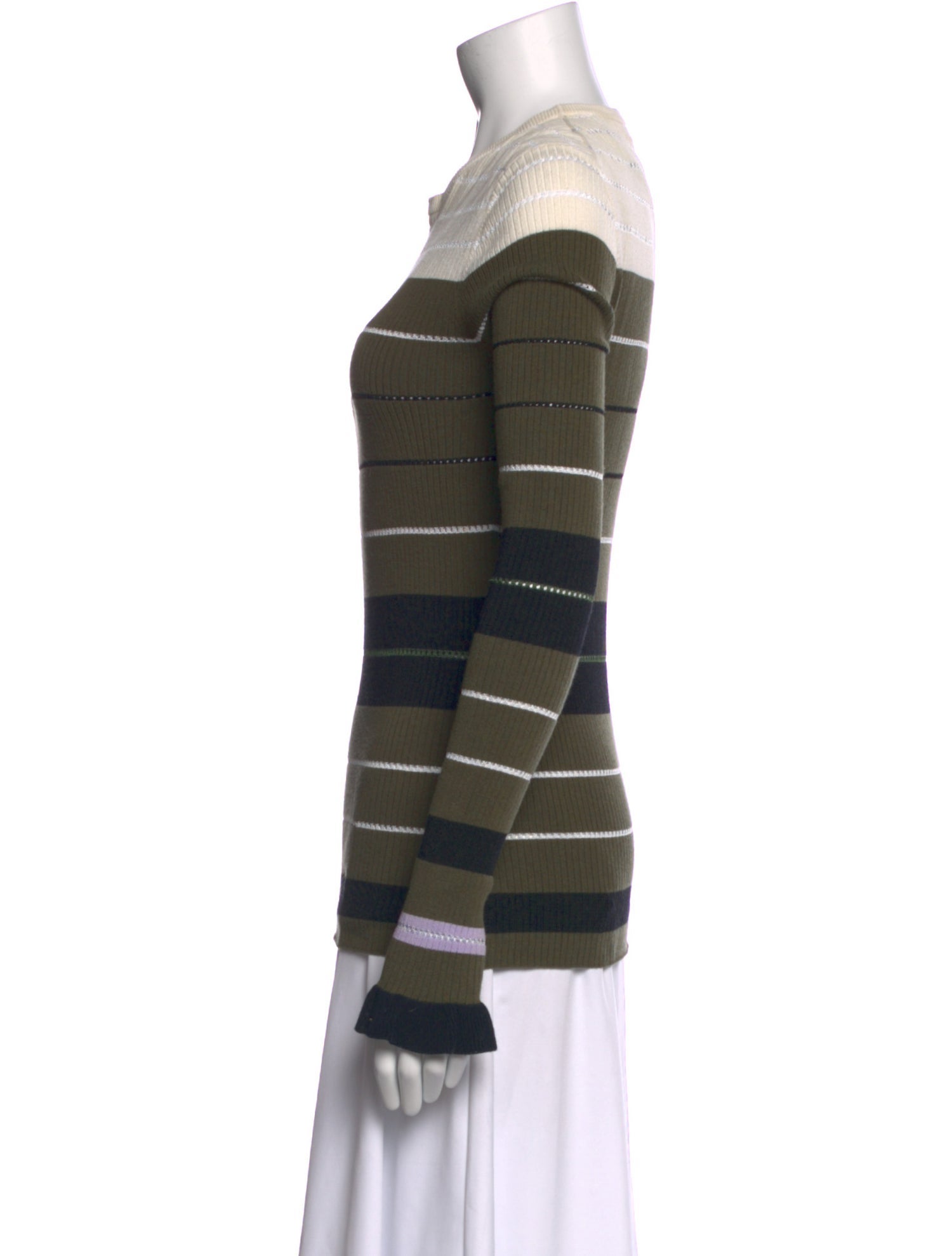 Opening Ceremony Striped Crew Neck Sweatshirt