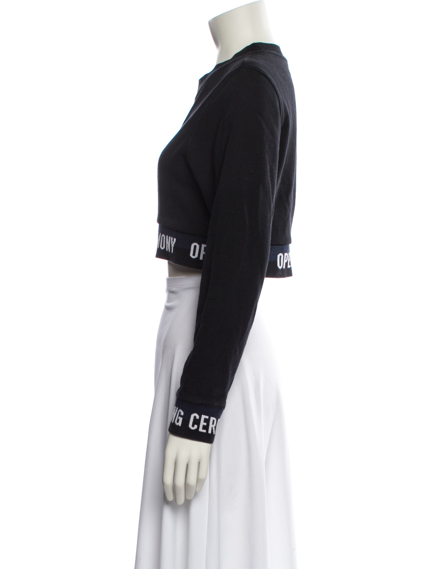 Opening Ceremony Crew Neck Long Sleeve Crop Top