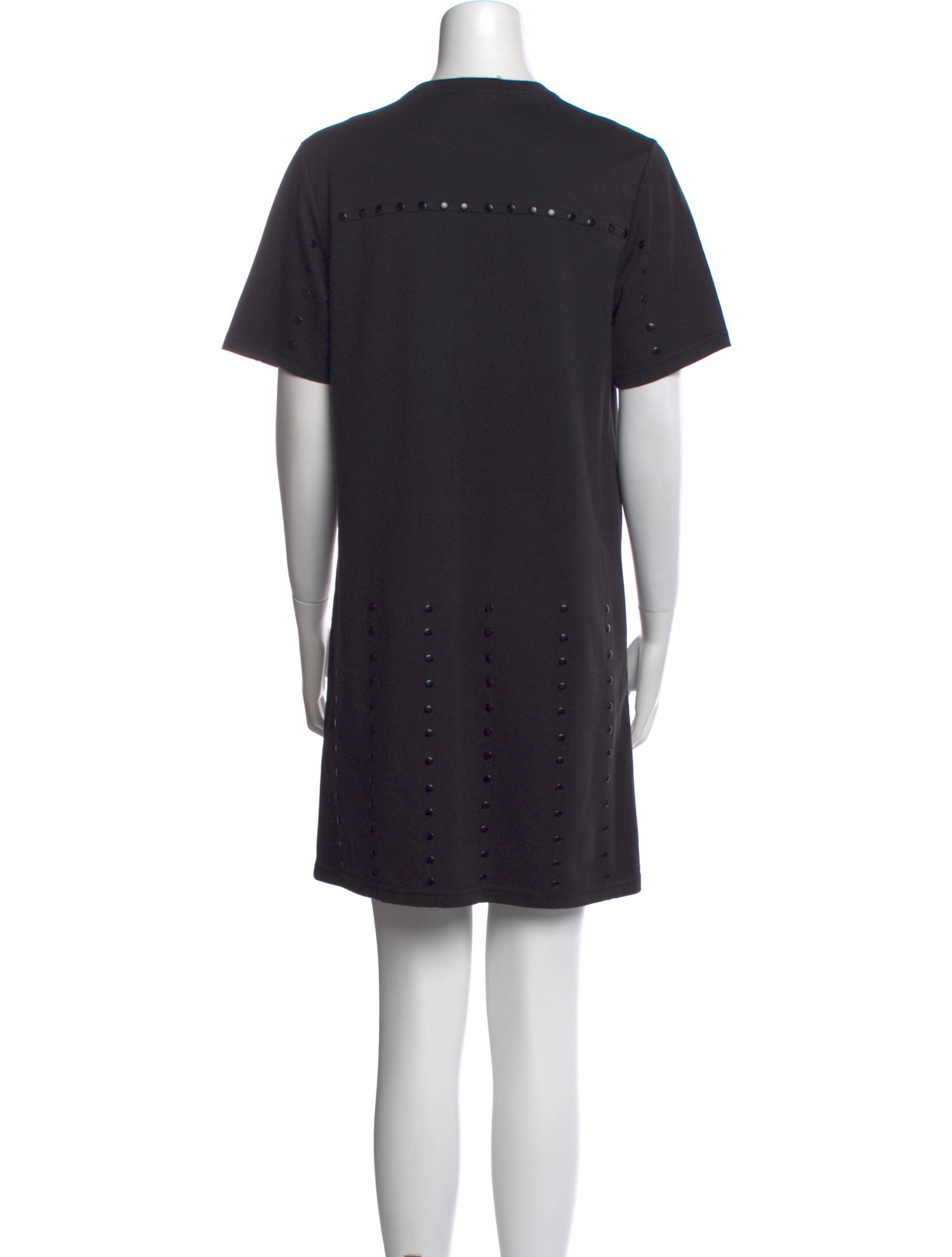 black crew neck mini dresses Black Keyhole Crepe Mini Dress – Taste main image 0