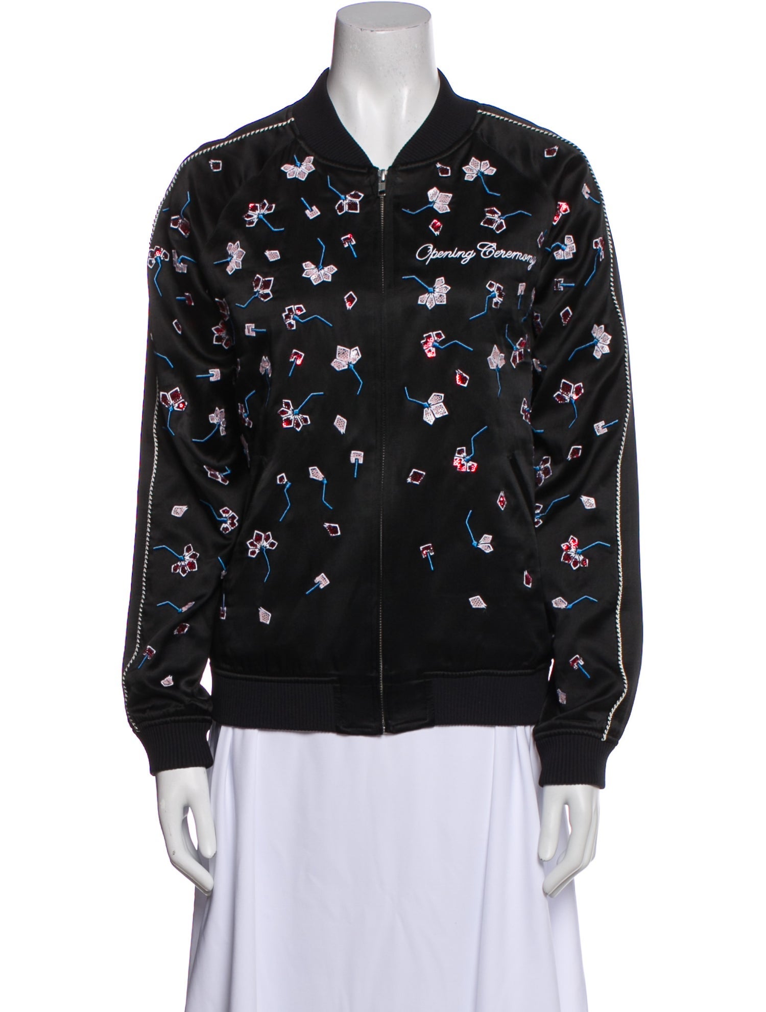 Opening Ceremony Silk Printed Bomber Jacket