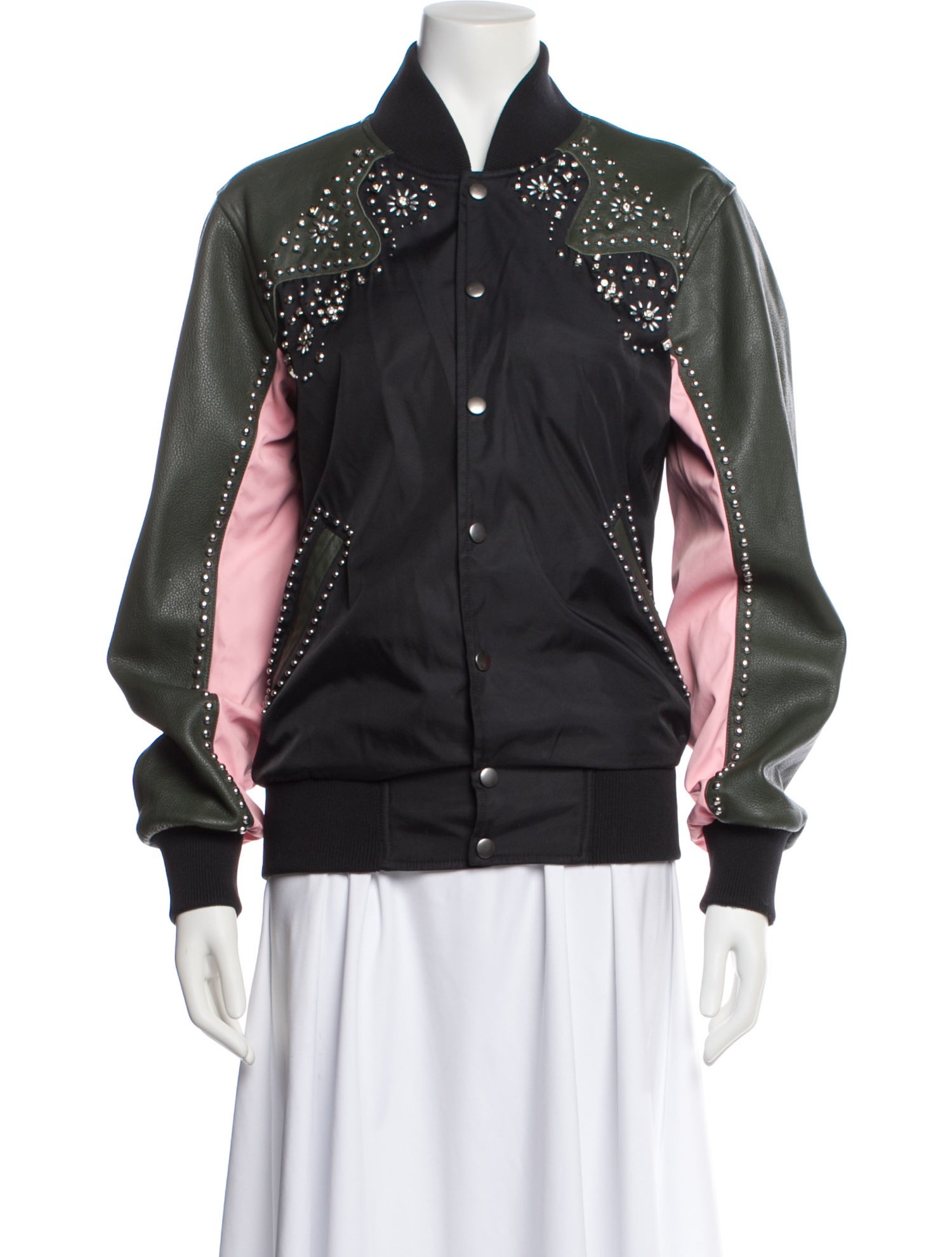 Opening Ceremony Colorblock Pattern Bomber Jacket