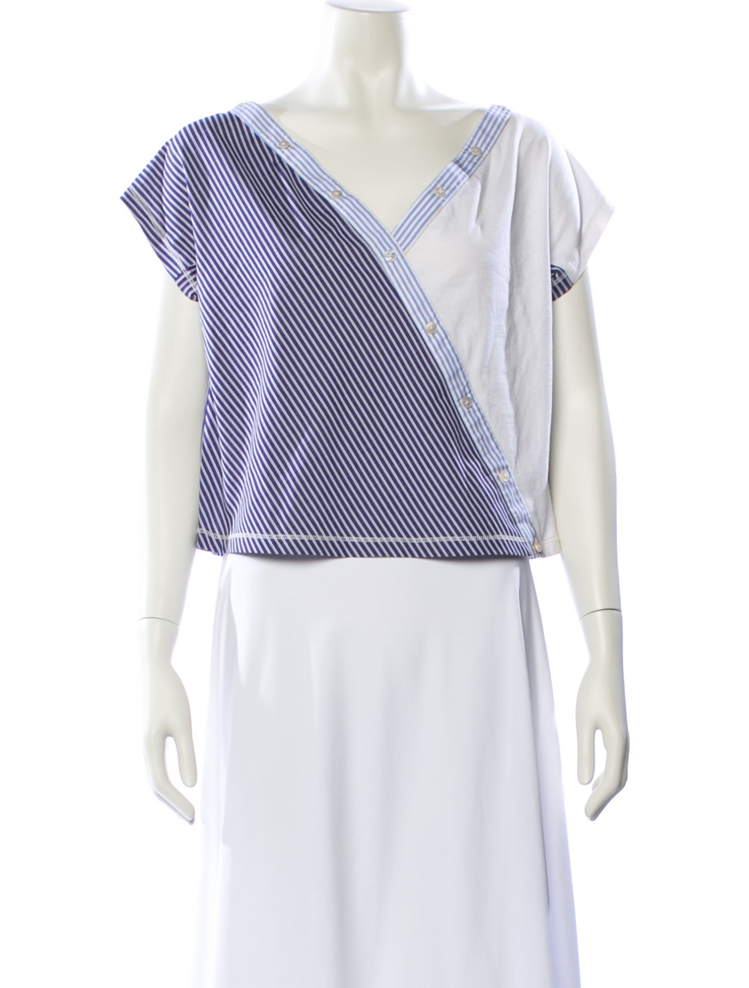 Opening Ceremony Striped One-Shoulder Crop Top