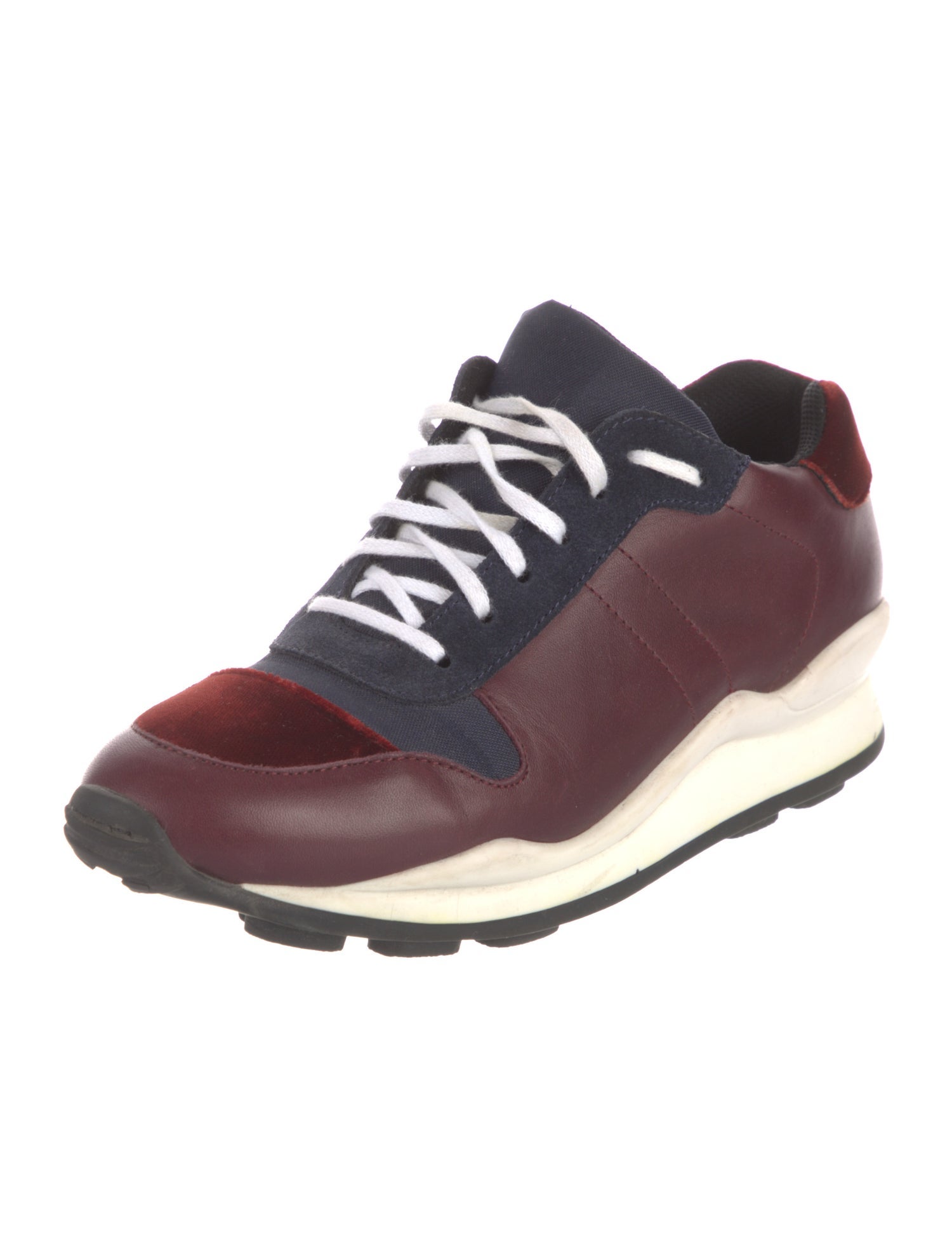 Opening Ceremony Leather Colorblock Pattern Sneakers