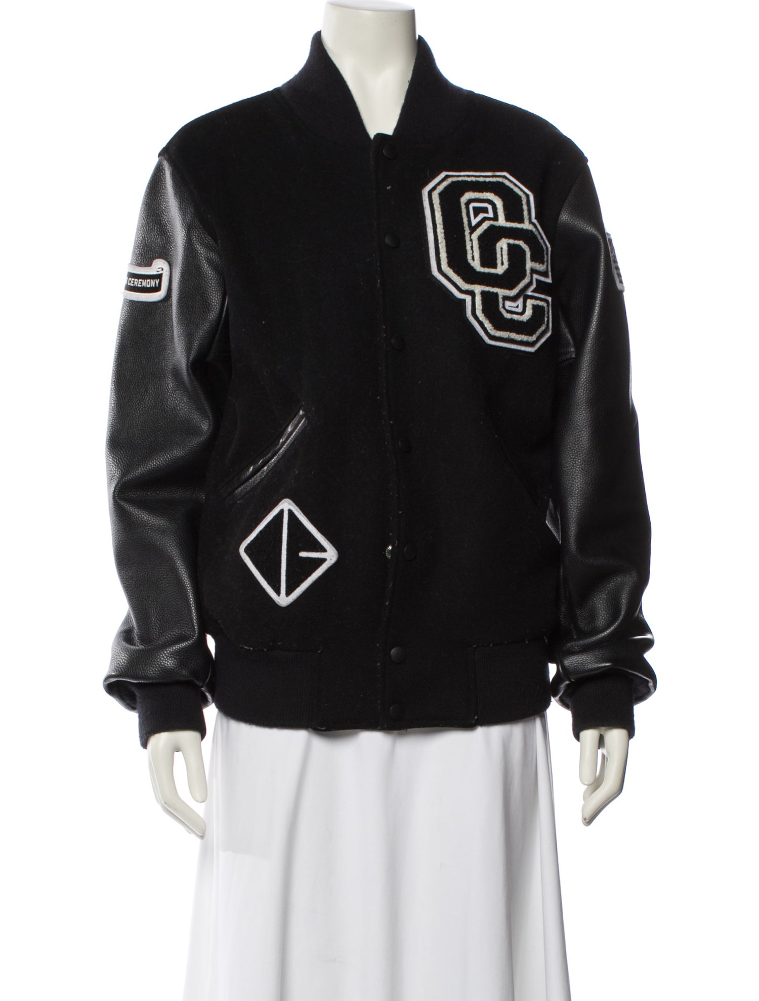 Opening Ceremony Wool Graphic Print Bomber Jacket