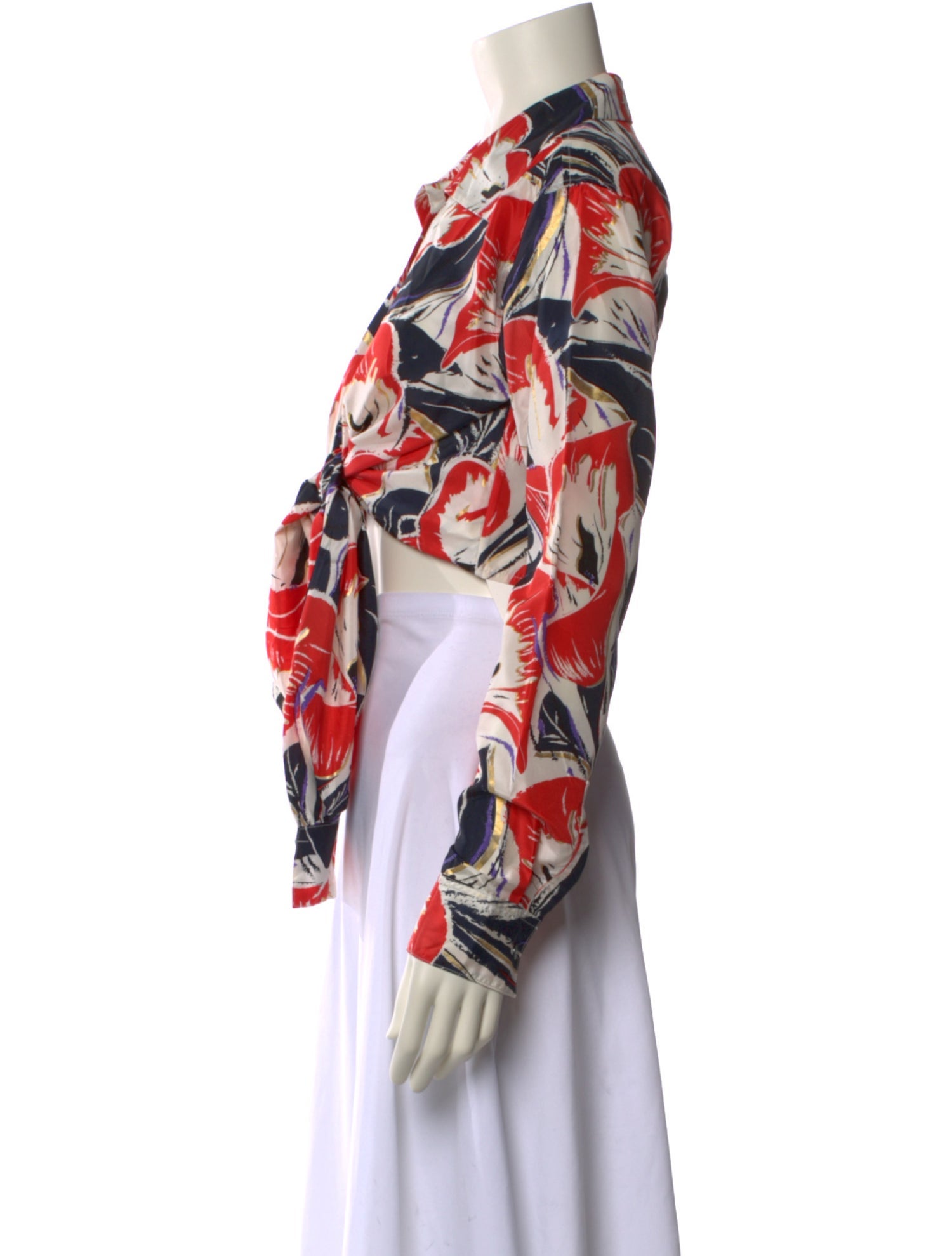 Opening Ceremony Silk Printed Crop Top