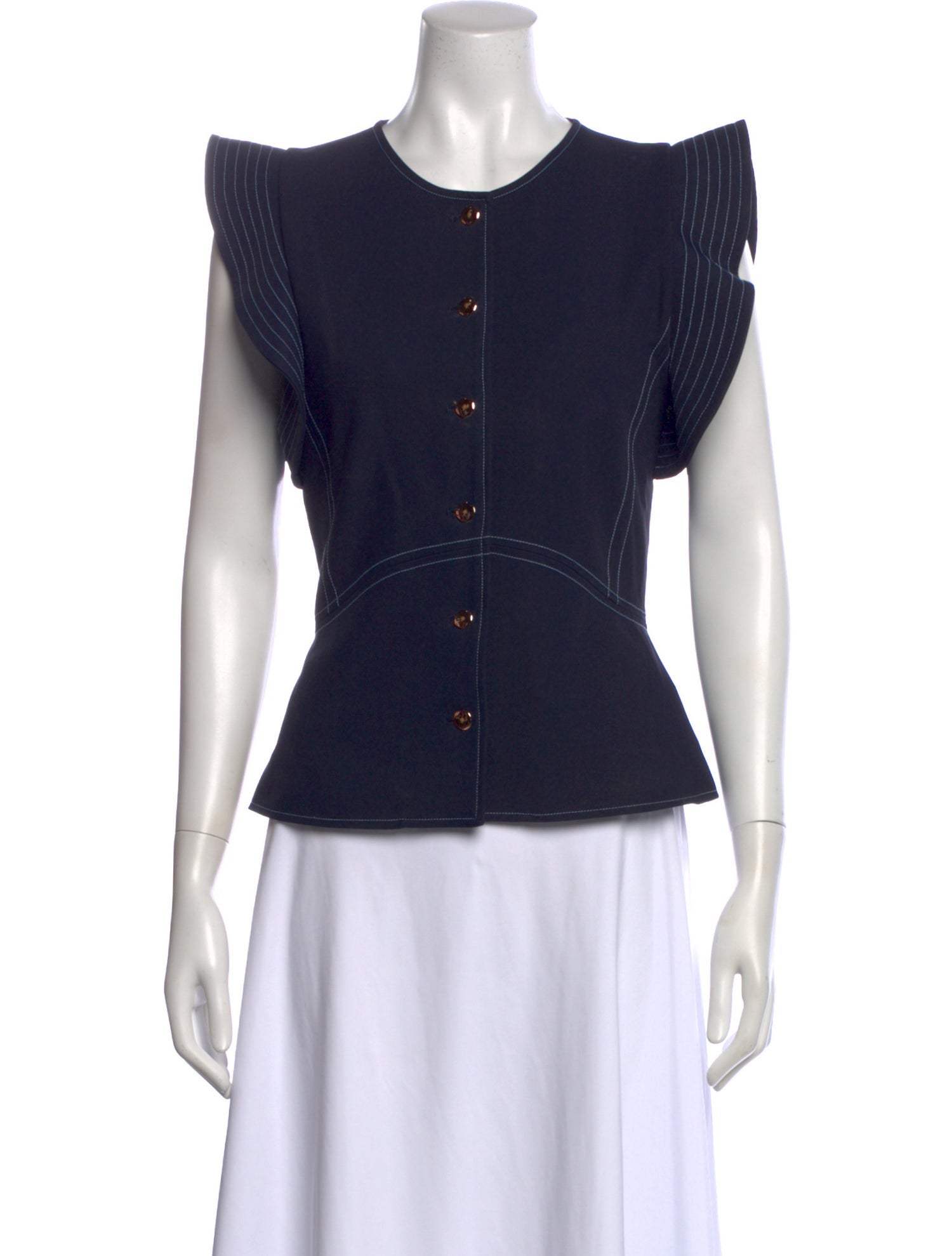 Opening Ceremony Crew Neck Short Sleeve Blouse