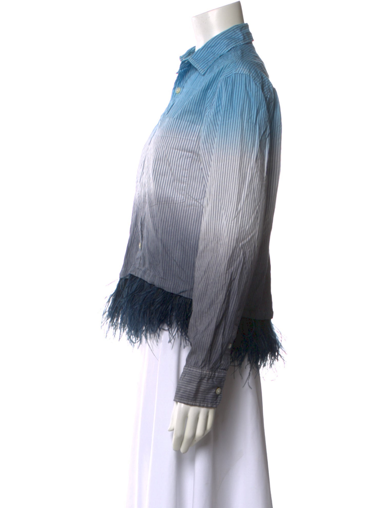 Opening Ceremony Striped Long Sleeve Button-Up Top