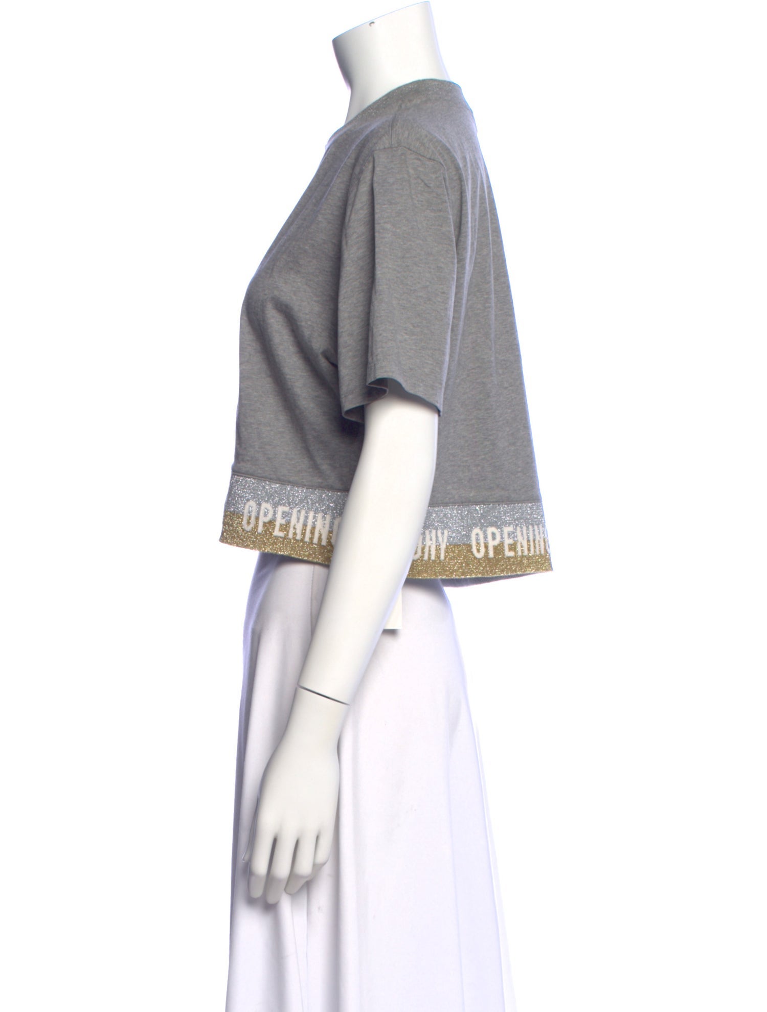 Opening Ceremony Crew Neck Short Sleeve Crop Top