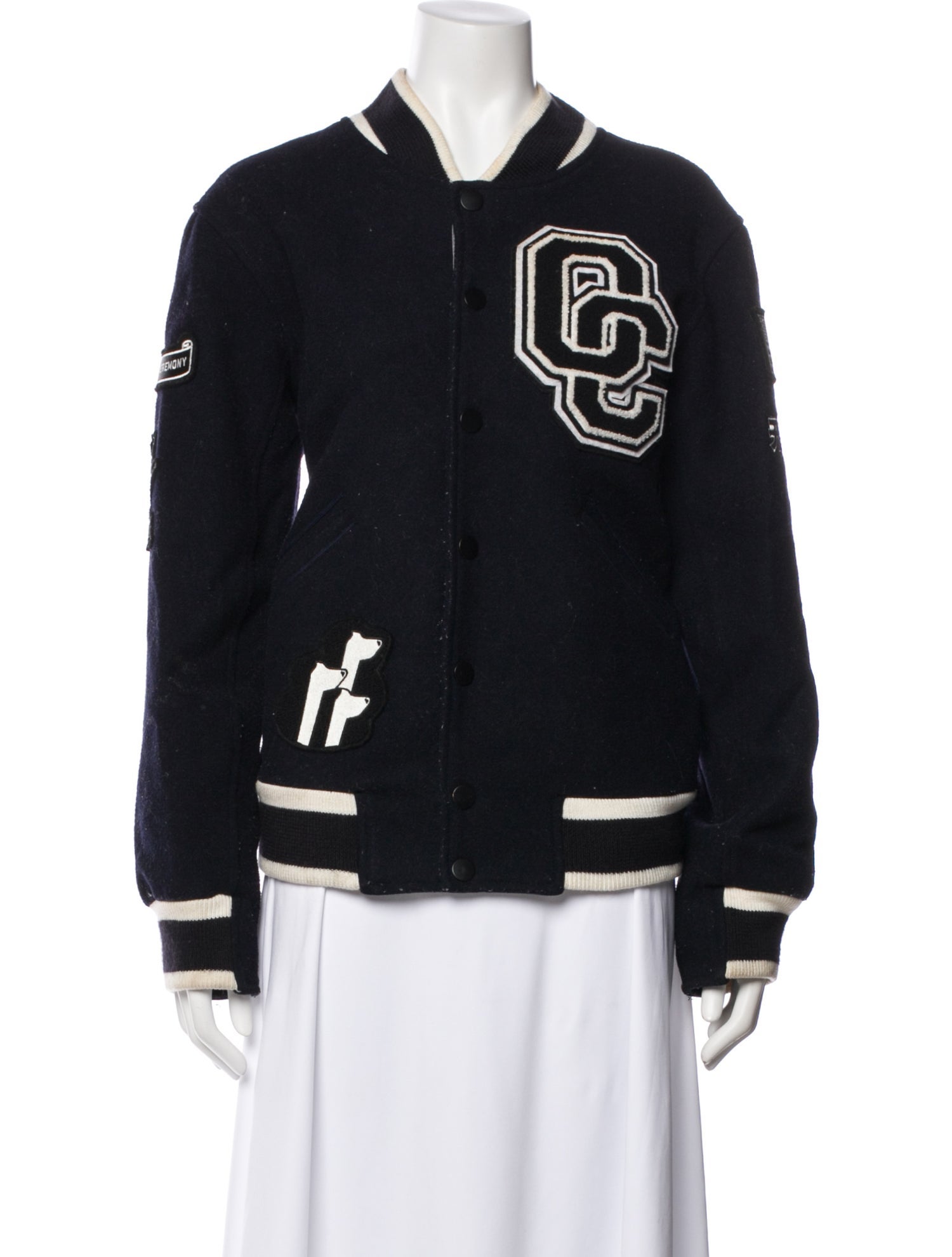 Opening Ceremony Wool Graphic Print Bomber Jacket