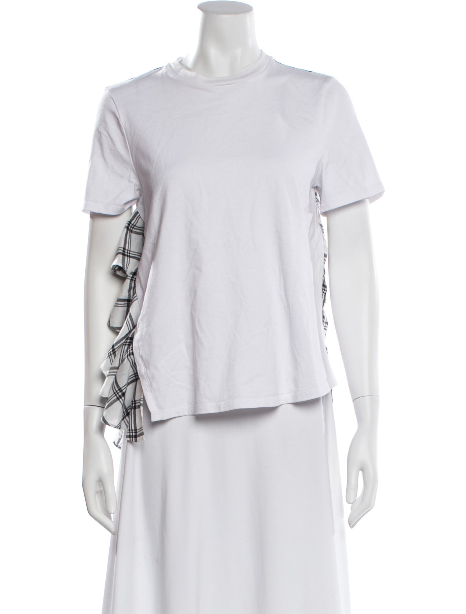 Opening Ceremony Plaid Print Crew Neck T-Shirt