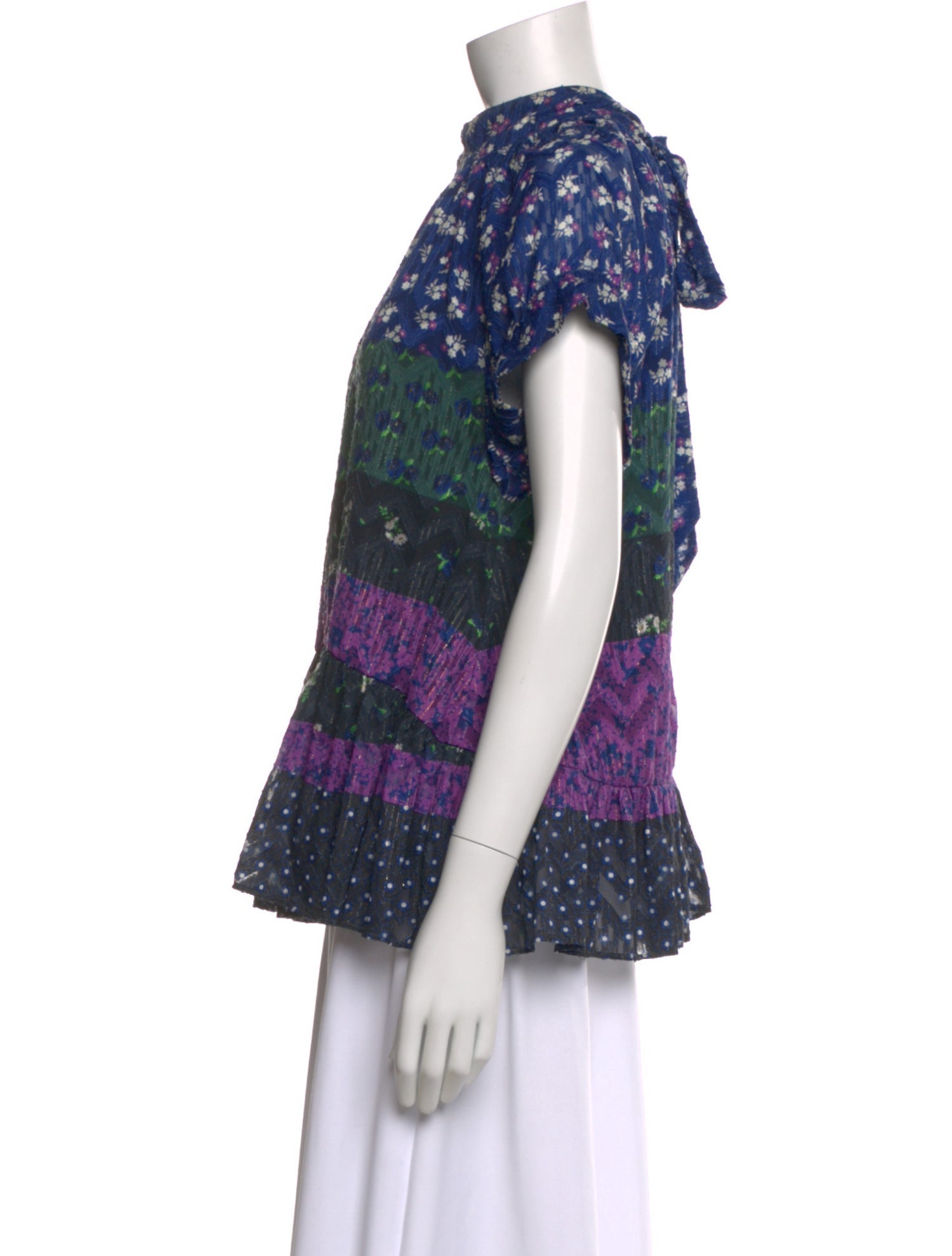 Opening Ceremony Floral Print Mock Neck Top