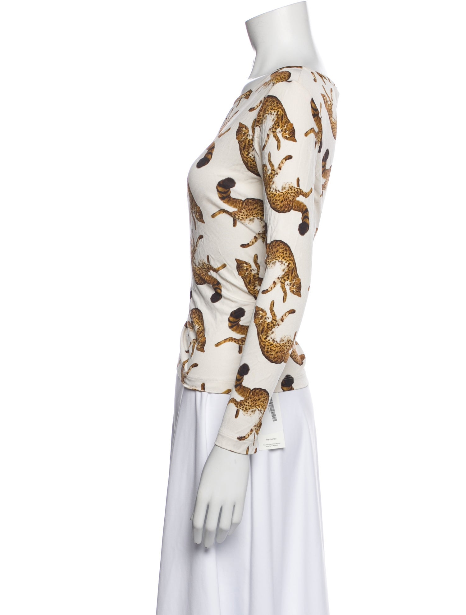 Opening Ceremony Silk Animal Print Top