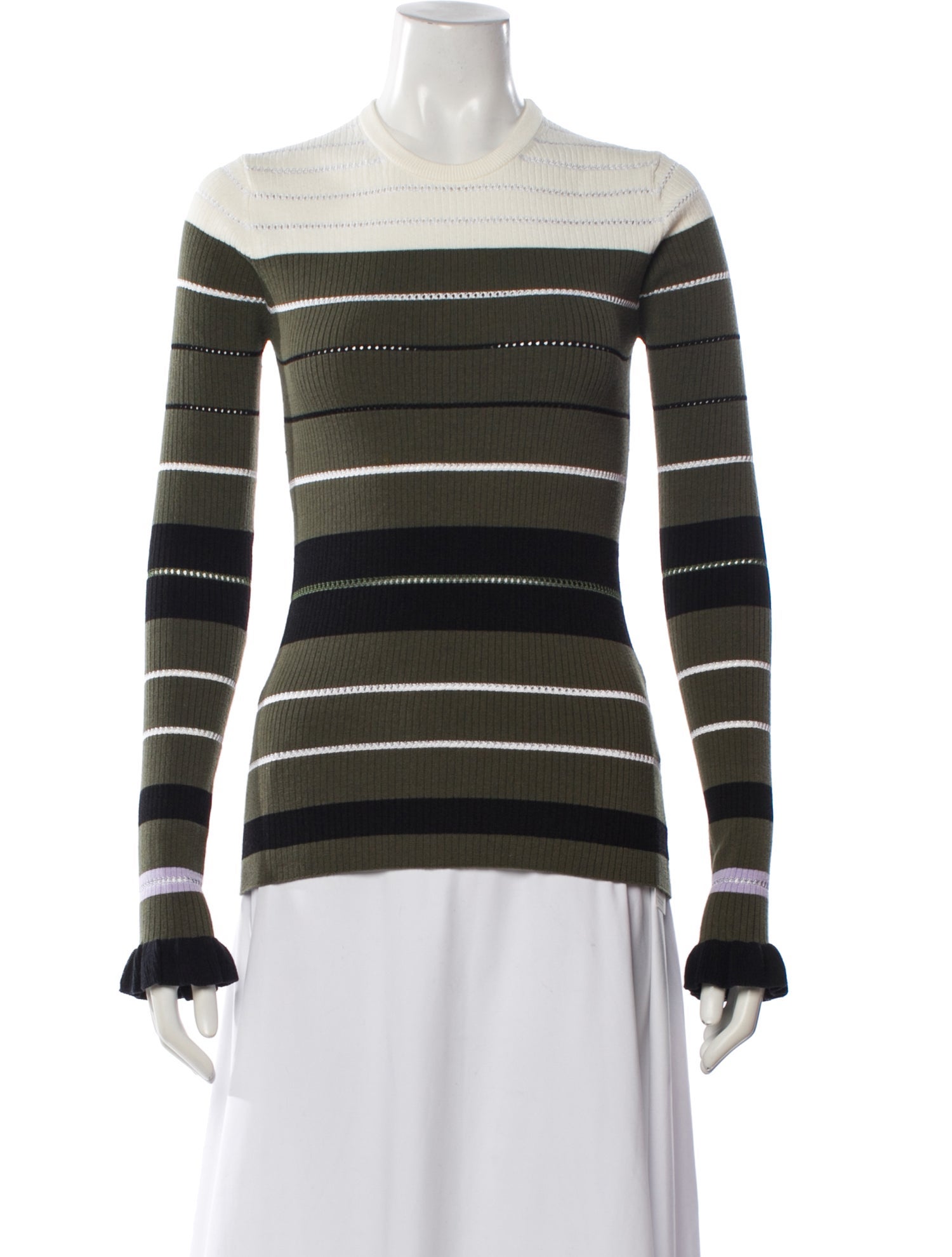 Opening Ceremony Striped Mock Neck Sweater