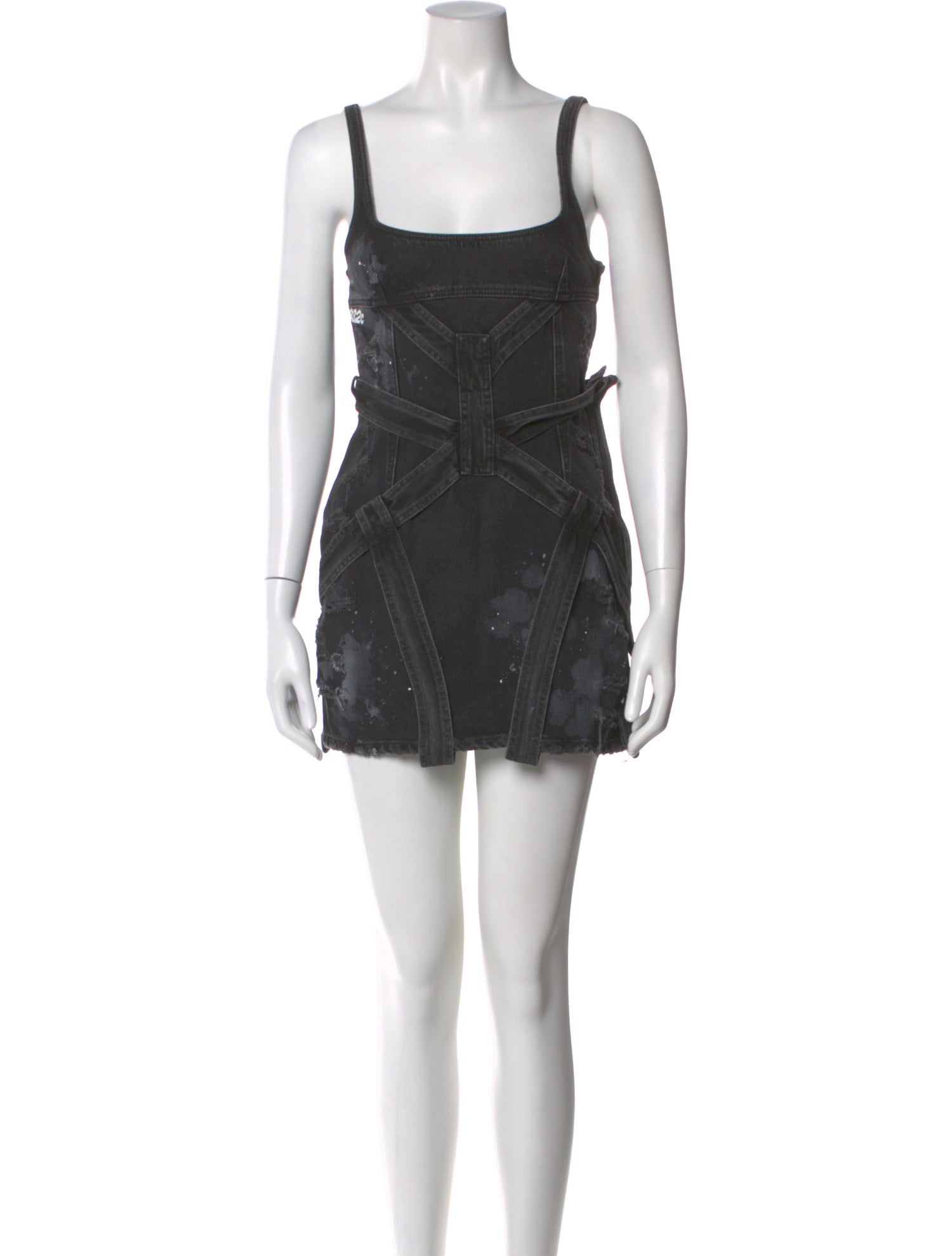 032c Square Neckline Mini Dress